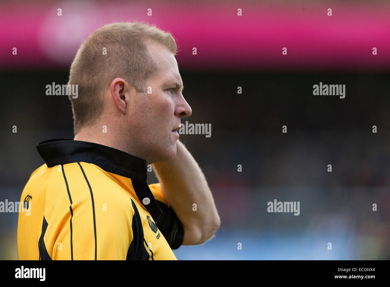 High Wycombe, UK. 14th Dec, 2014. European Rugby Champions Cup. Wasps versus Castres. Assistant referee Eddie Hogan O'Connell. Credit:  Action Plus Sports/Alamy Live News Stock Photo