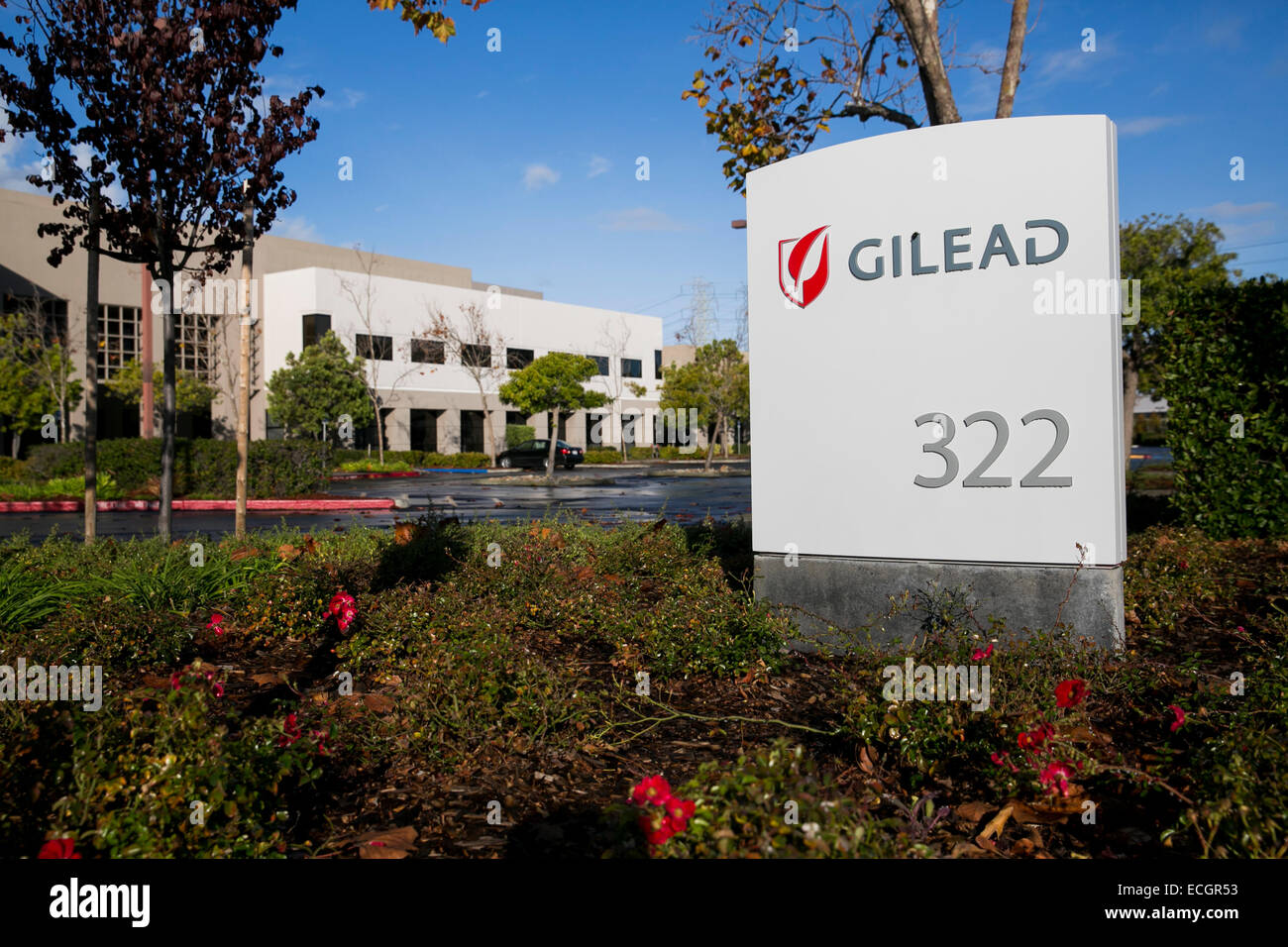 The headquarters campus of Gilead Sciences Stock Photo