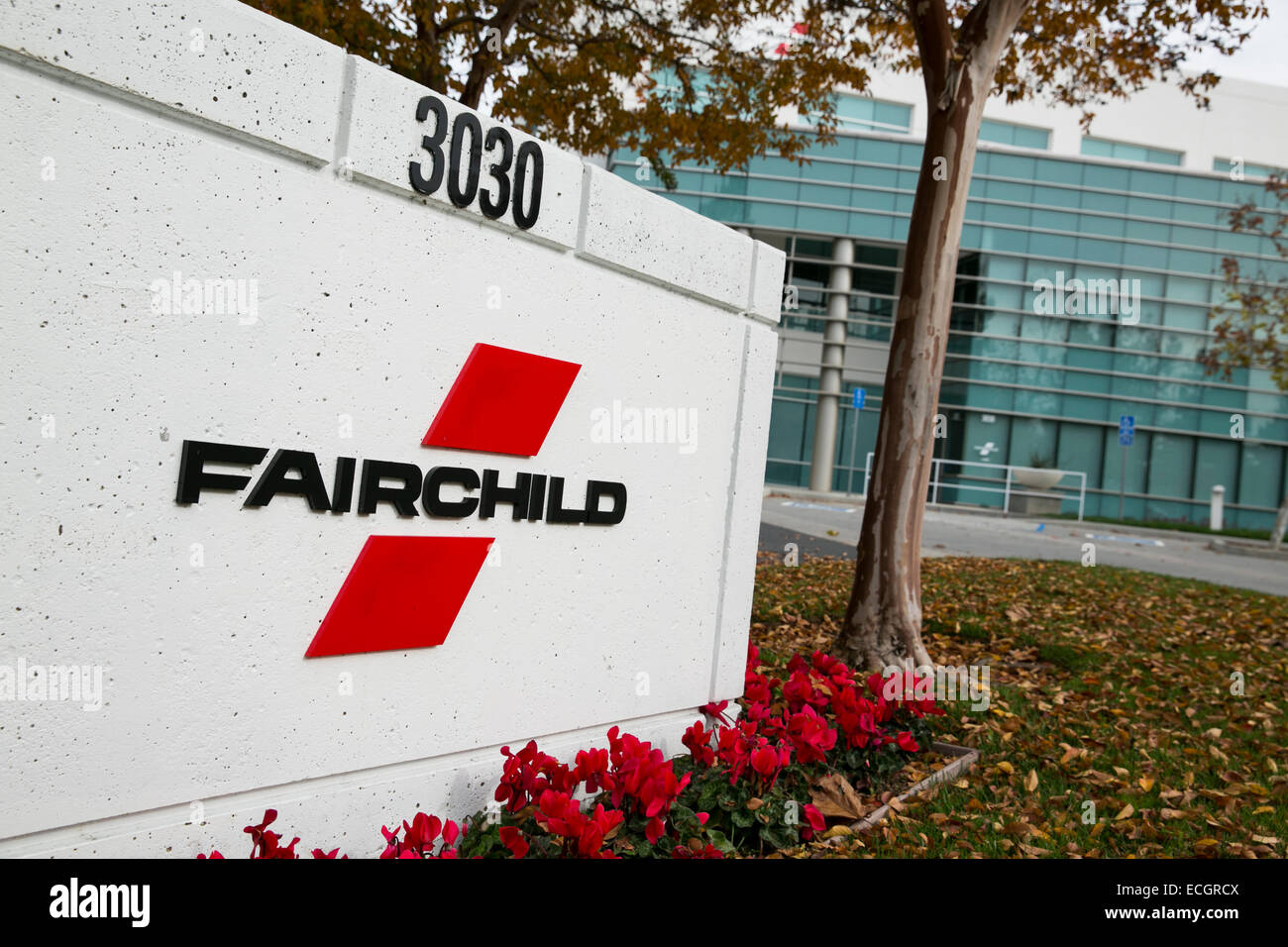 The headquarters of Fairchild Semiconductor. Stock Photo