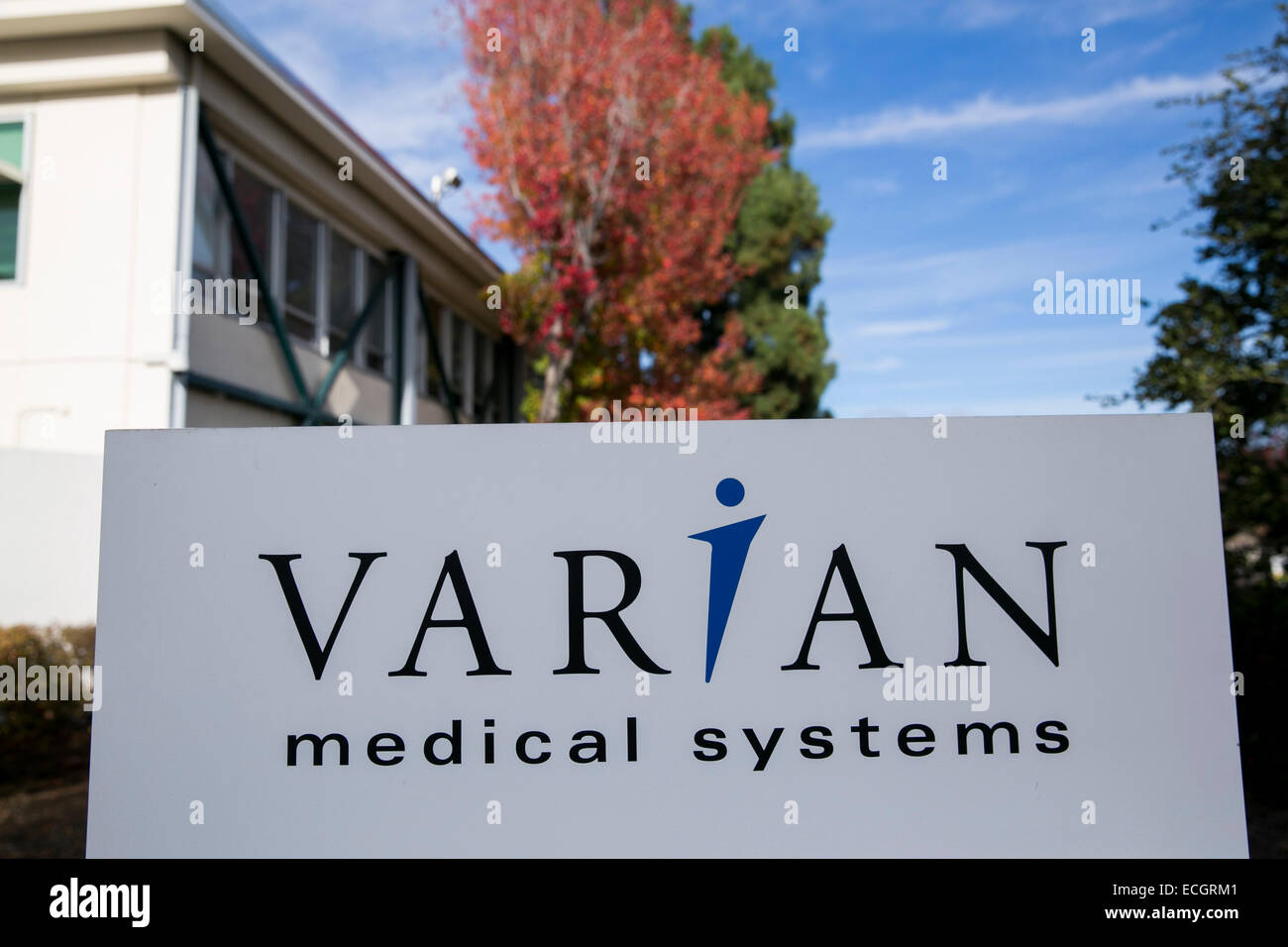 The headquarters of Varian Medical Systems. Stock Photo