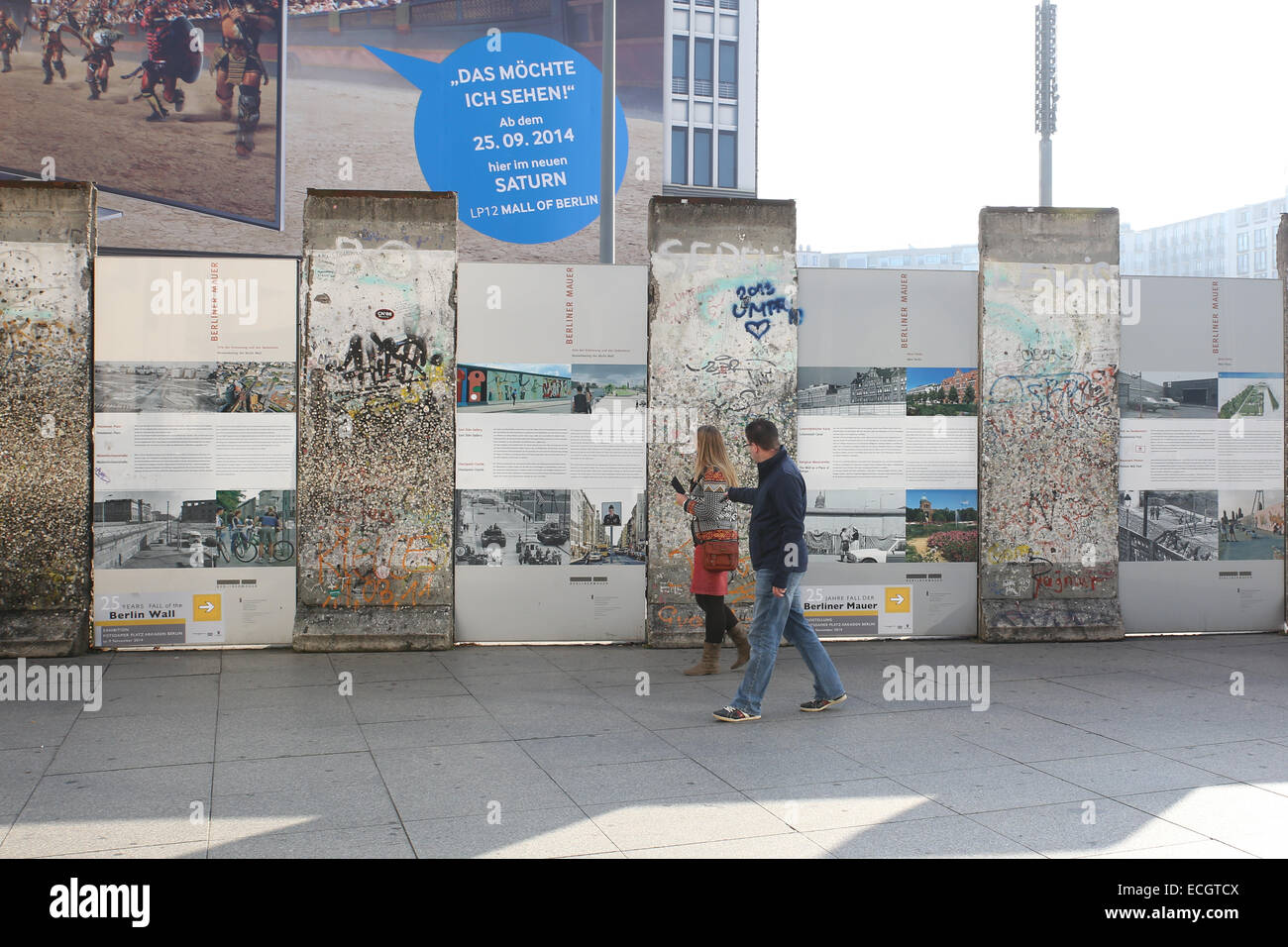 tourist berlin wall exhibition Stock Photo
