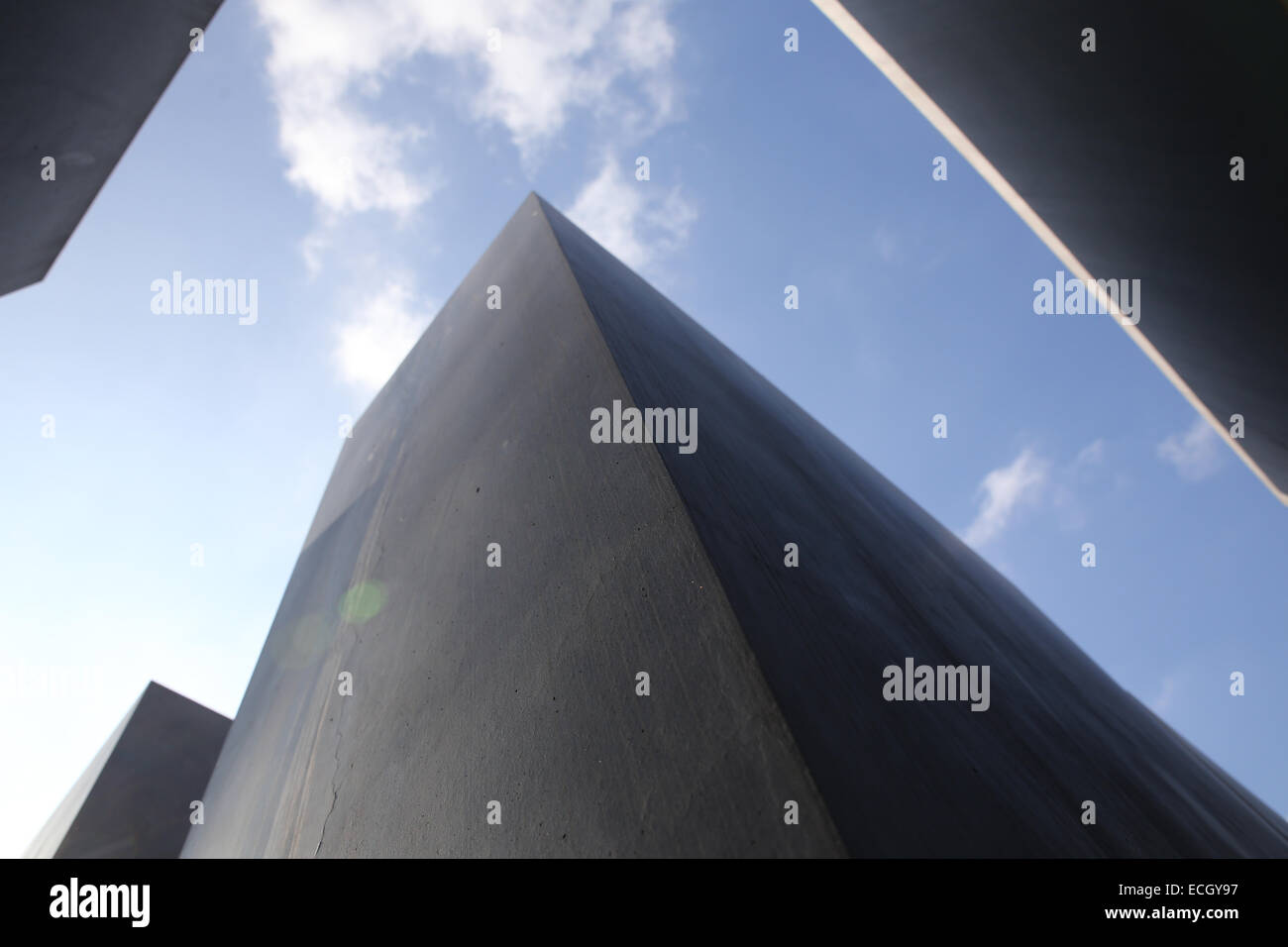 blue sky Berlin Holocaust Memorial Memorial to the Murdered Jews of Europe Stock Photo