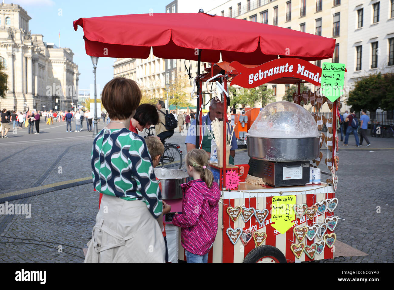 cotton candy street vendor berlin germany europe Stock Photo