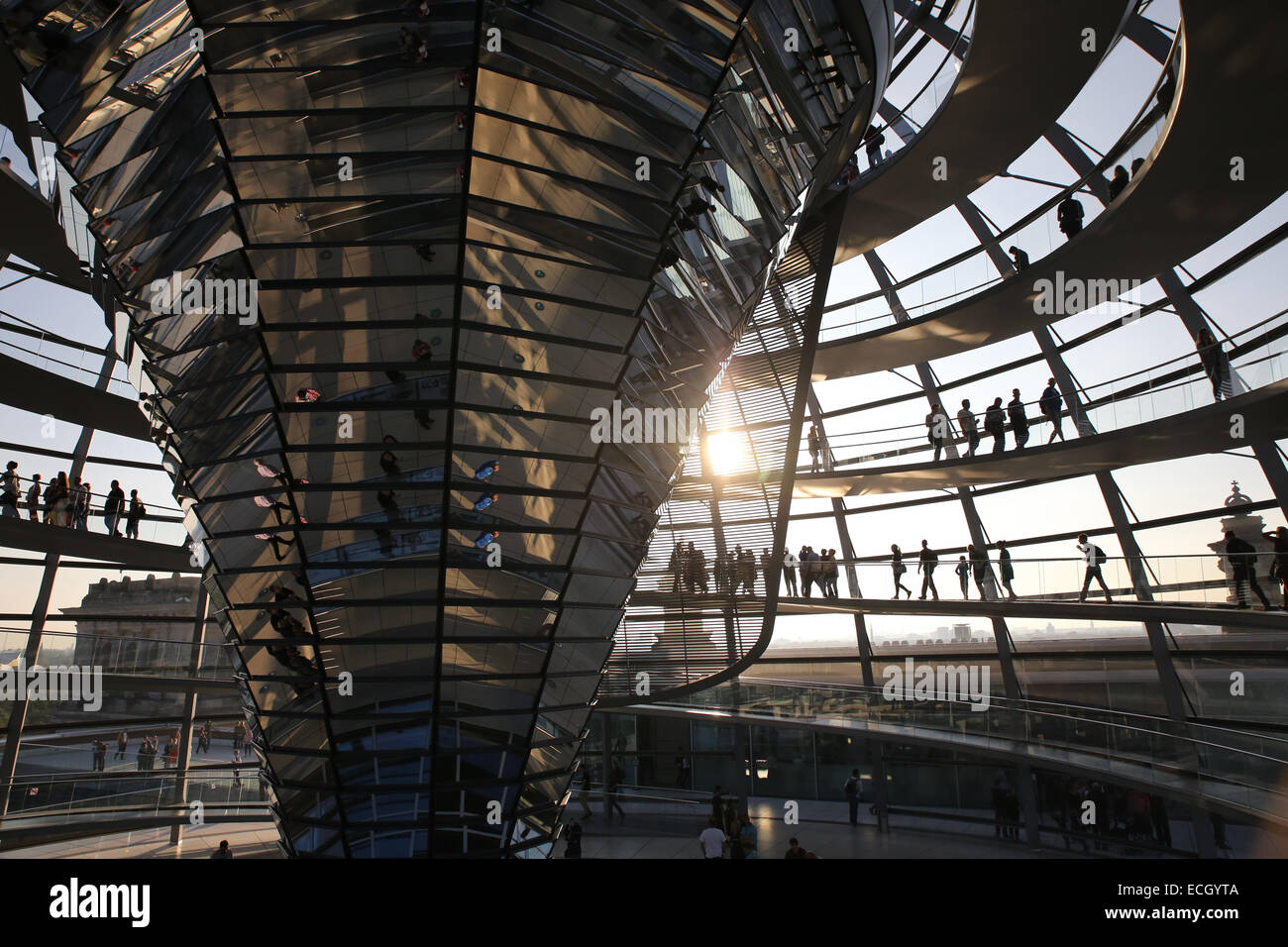 Reichstag dome interior Berlin Germany Stock Photo