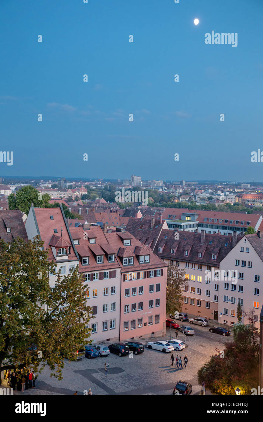 nuremberg city view evening night Stock Photo