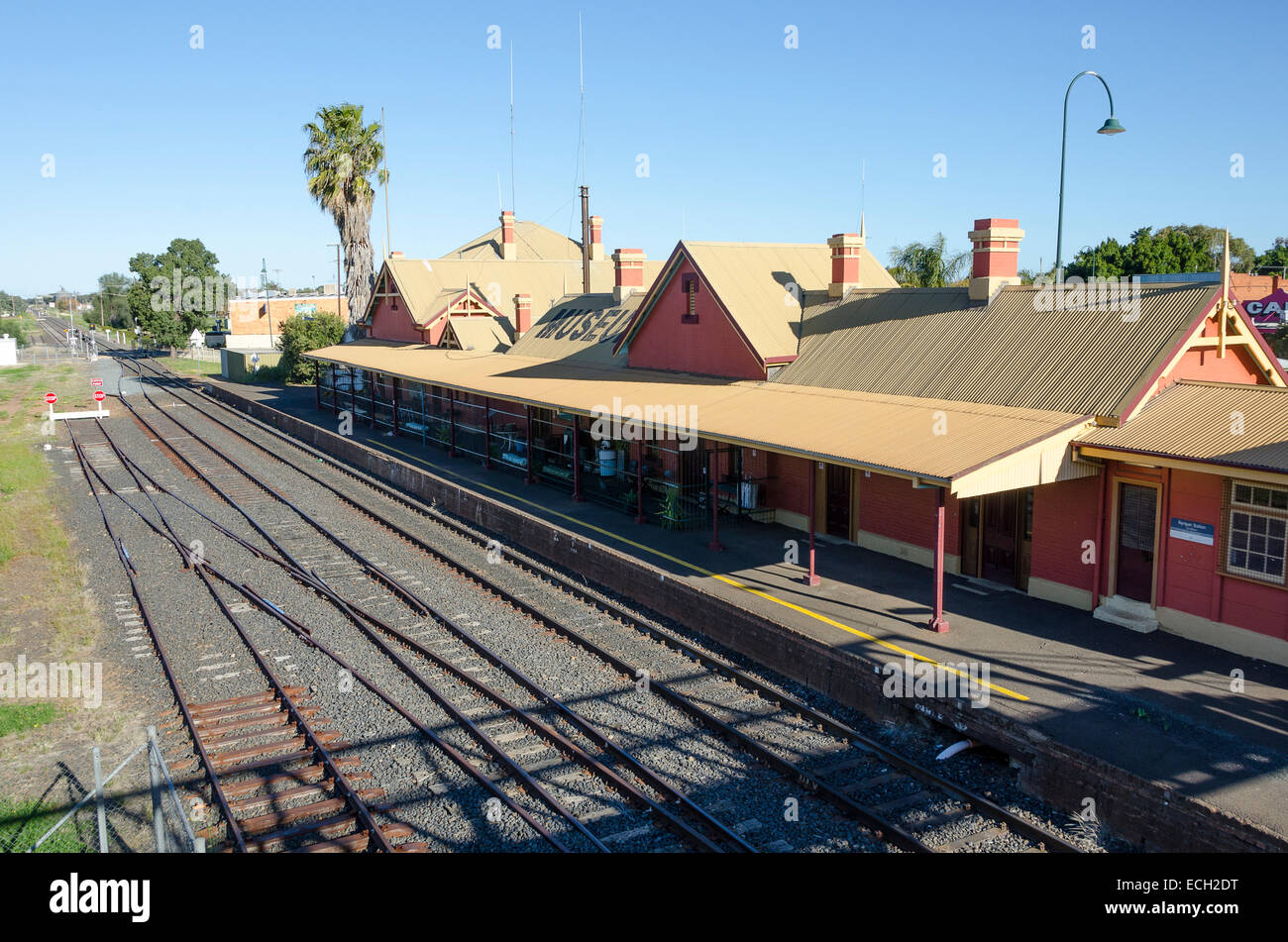 Historic railway station, Nyngan, New South Wales, Australia Stock Photo