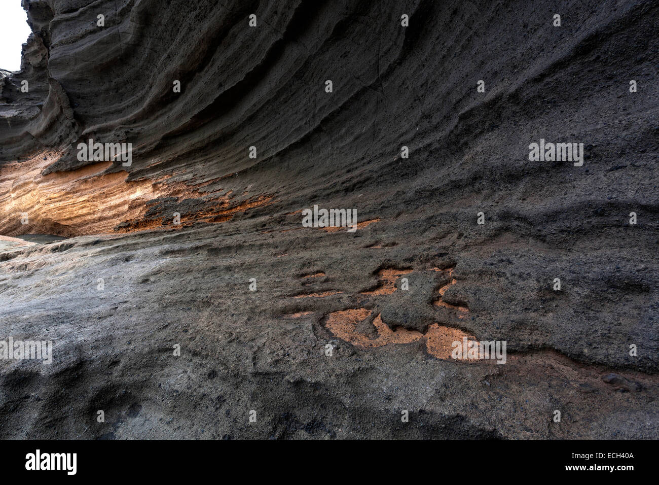 Volcanic rock in the El Golfo volcanic crater, Lanzarote, Canary Islands, Spain Stock Photo