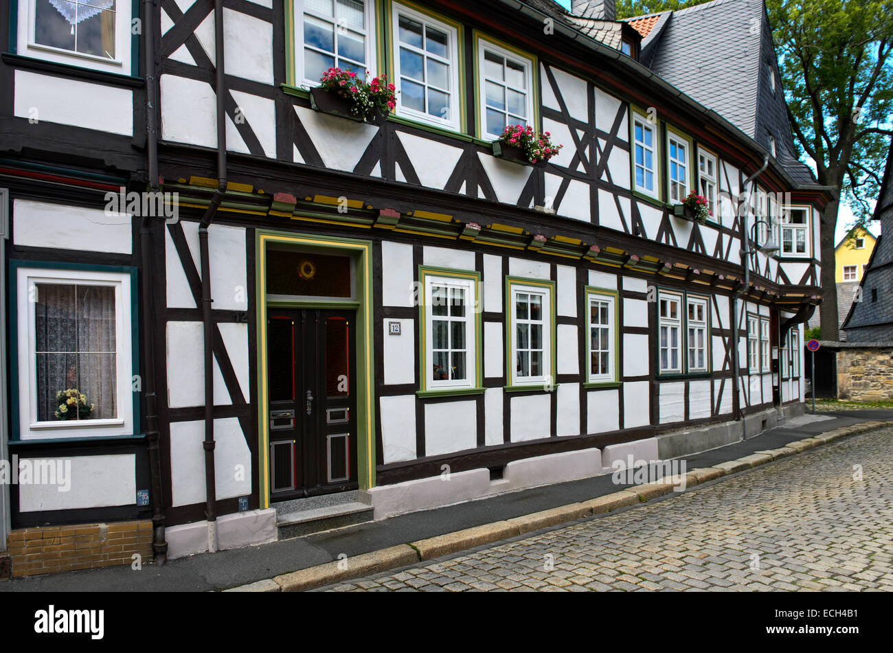Fachwerkhaus aus dem Jahr 1719 in der Bergstraße, Altstadt, UNESCO-Weltkulturerbe, Goslar, Harz, Niedersachsen, Deutschland Stock Photo