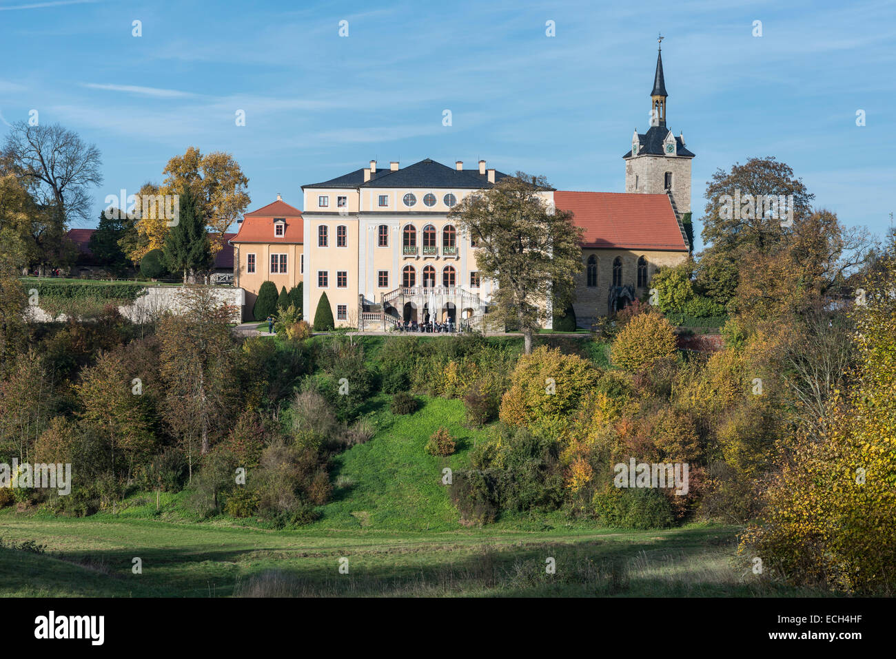 Schloss Ettersburg Castle with a landscape park, UNESCO World Heritage Site, Ettersburg, Weimar, Thuringia, Germany Stock Photo