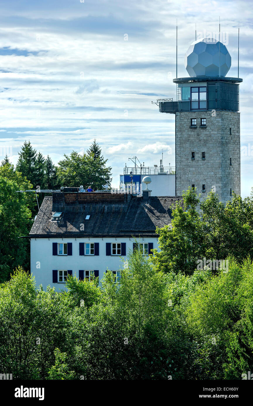 Hohenpeißenberg Meteorological Observatory, Hoher Peißenberg, Pfaffenwinkel, Upper Bavaria, Bavaria, Germany Stock Photo