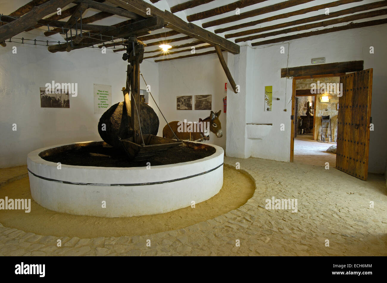 Prensa de Alori, Museo de la cultura del Olivo, museum on the cultural history of the olive tree, Puente del Obispo, Baeza Stock Photo