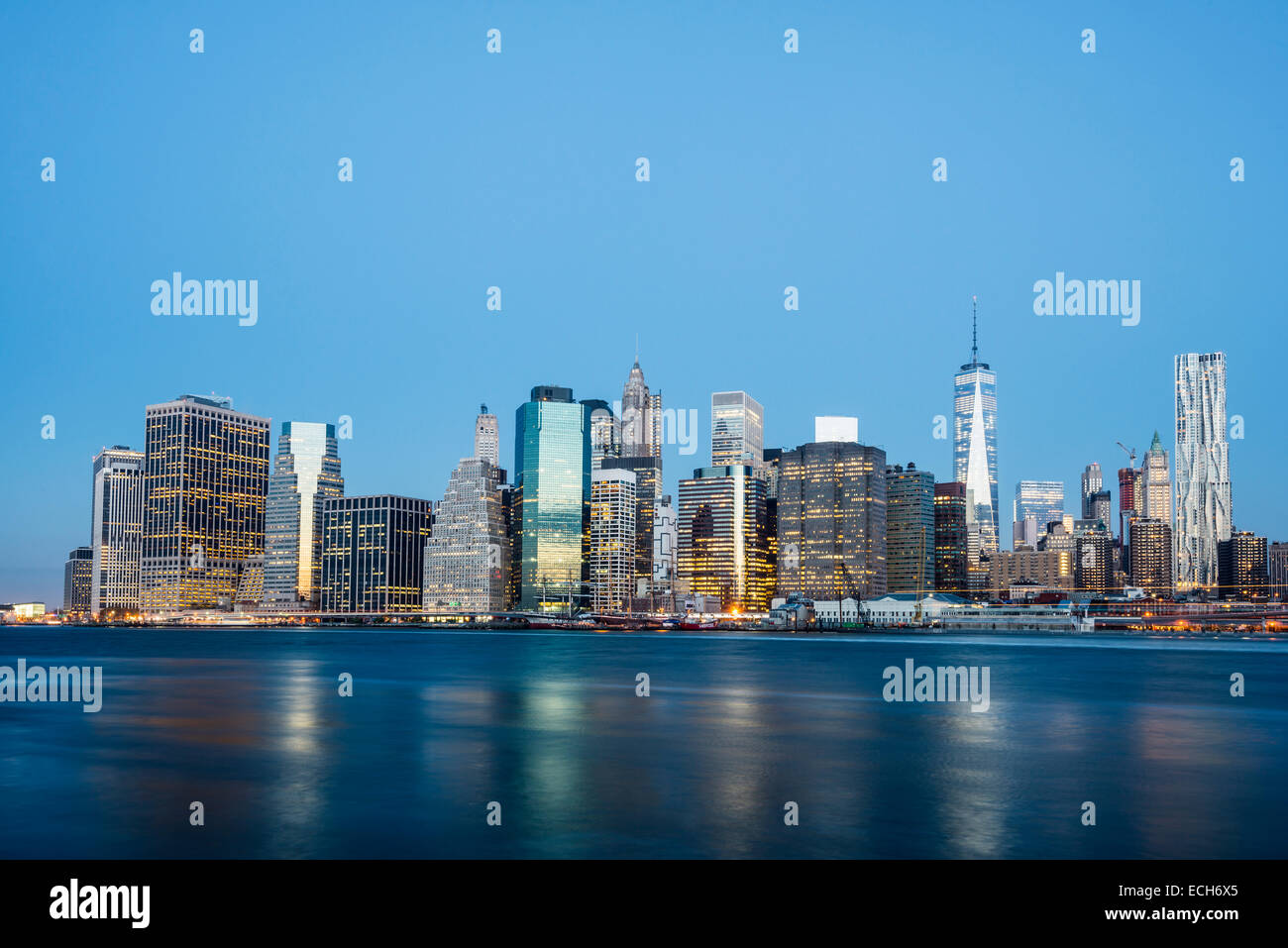 Skyline Downtown, Manhattan, New York, United States Stock Photo