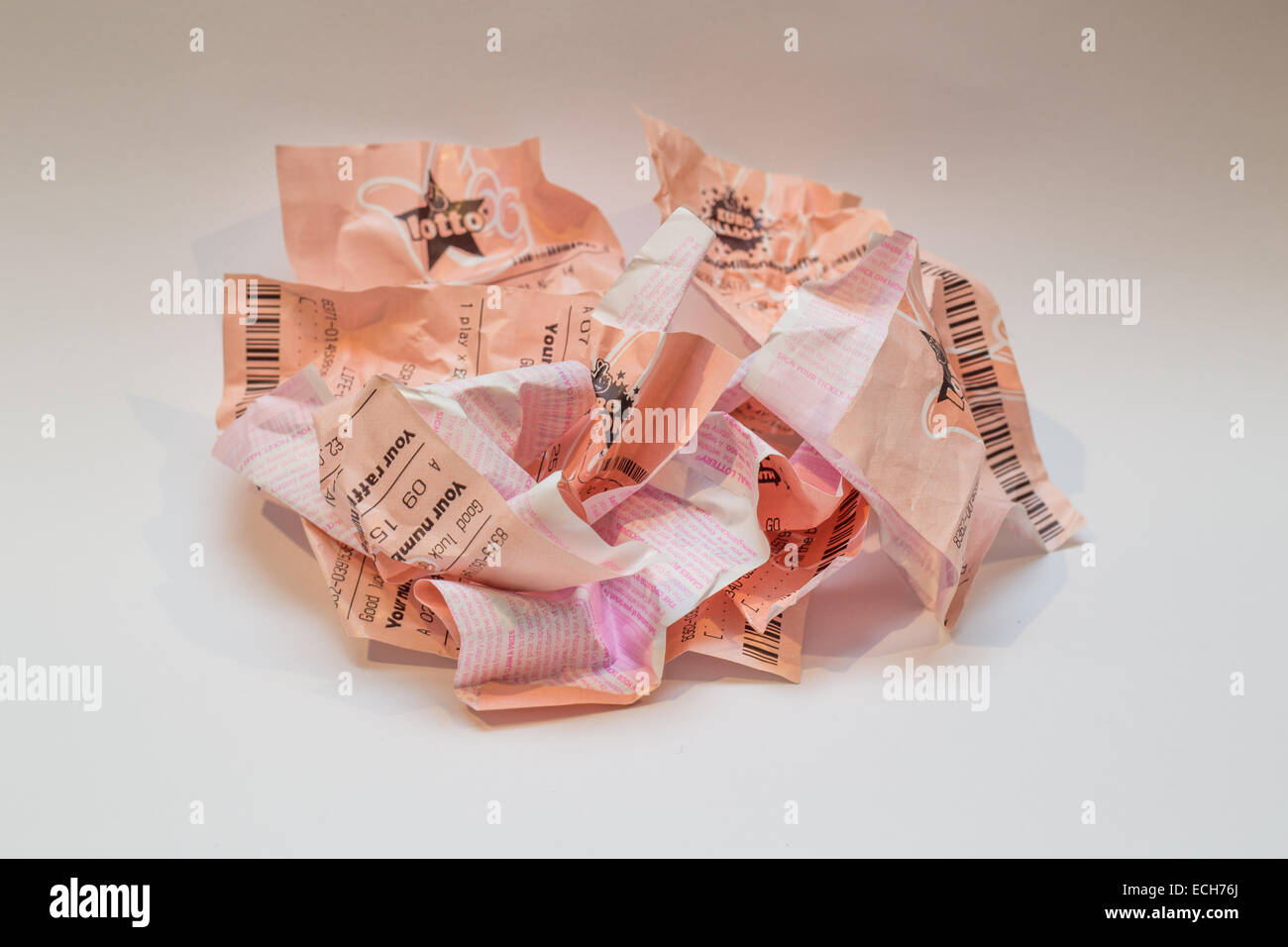 Losing lottery tickets Stock Photo Alamy