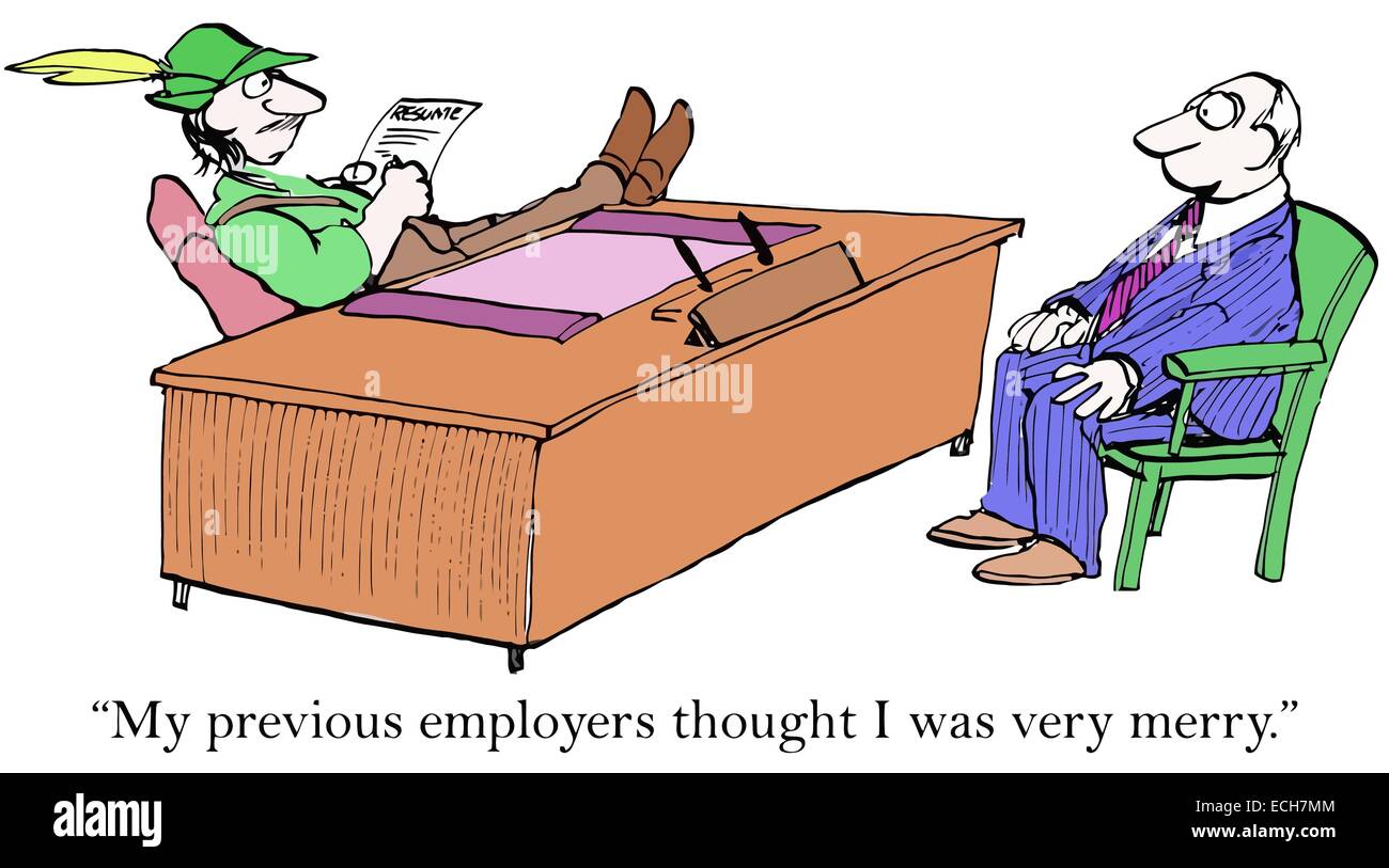 'My previous employers thought I was very merry.' Stock Vector