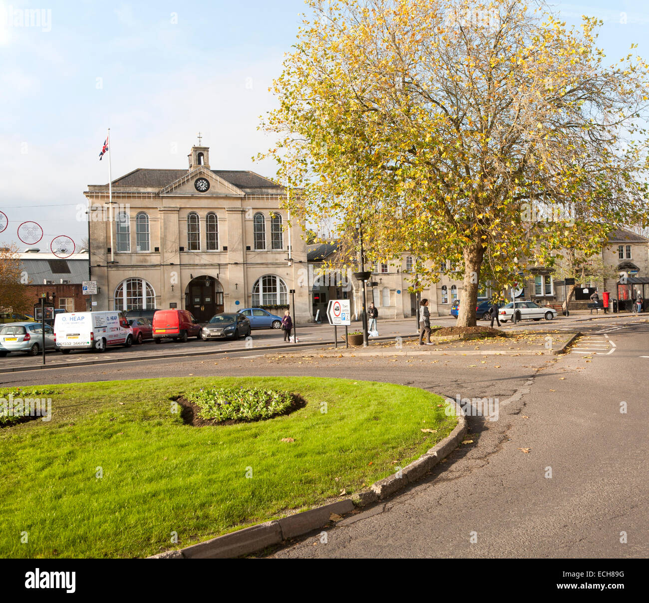 Historic town hall building in the centre of Melksham, Wiltshire