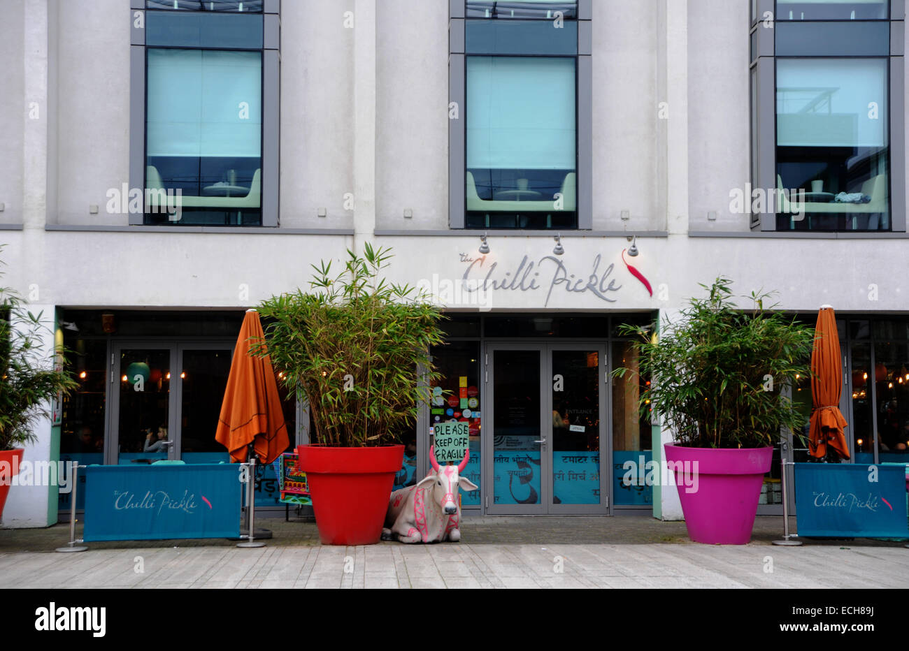 Brighton Sussex UK - The award winning Chilli Pickle Indian restaurant in Jubilee Street Stock Photo