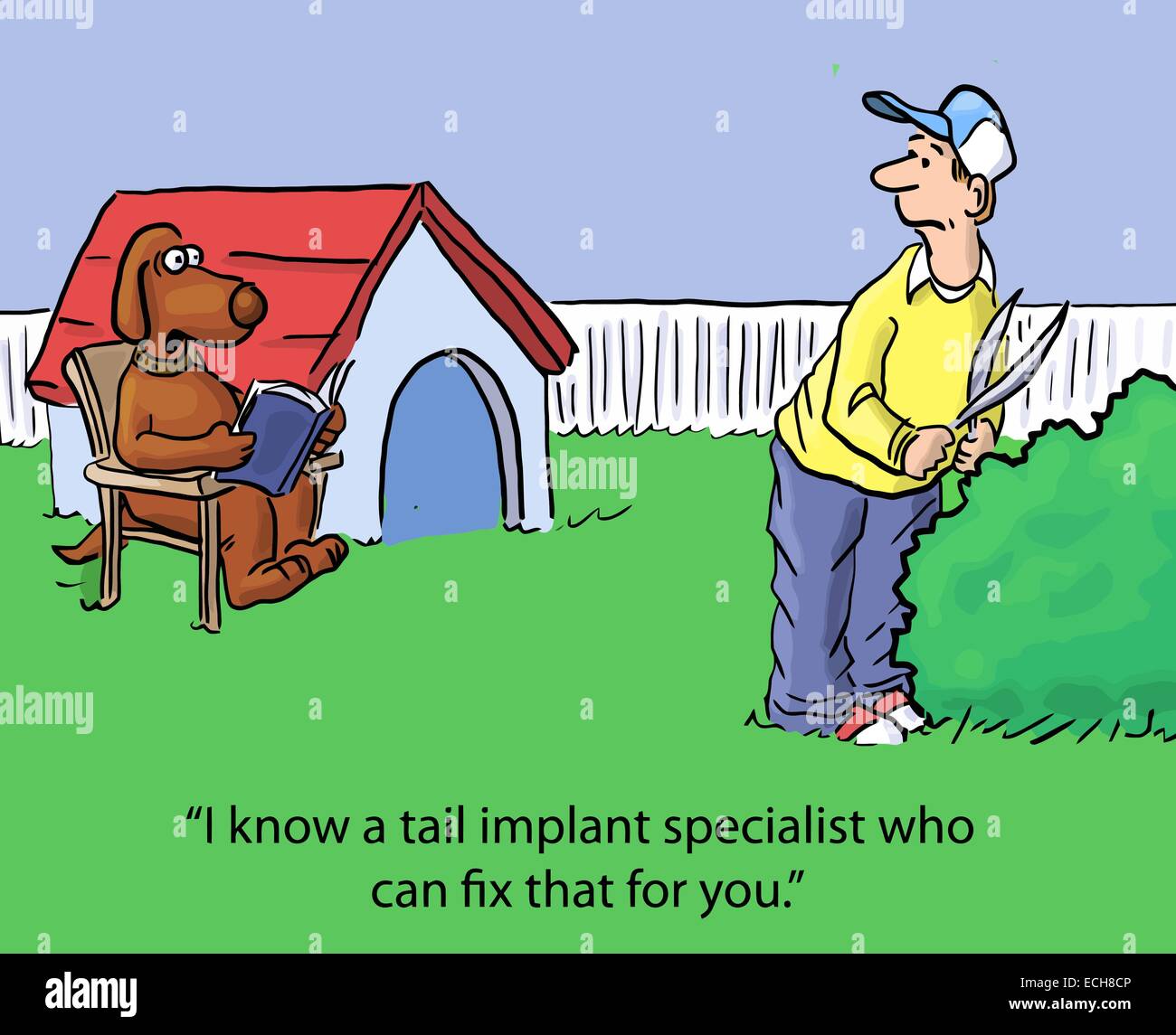 'I know a tail implant specialist who can fix that for you.' Stock Vector