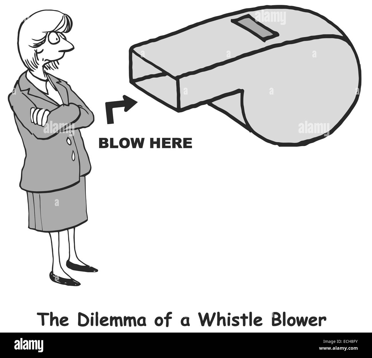 The Dilemma of a Whistle Blower Stock Vector