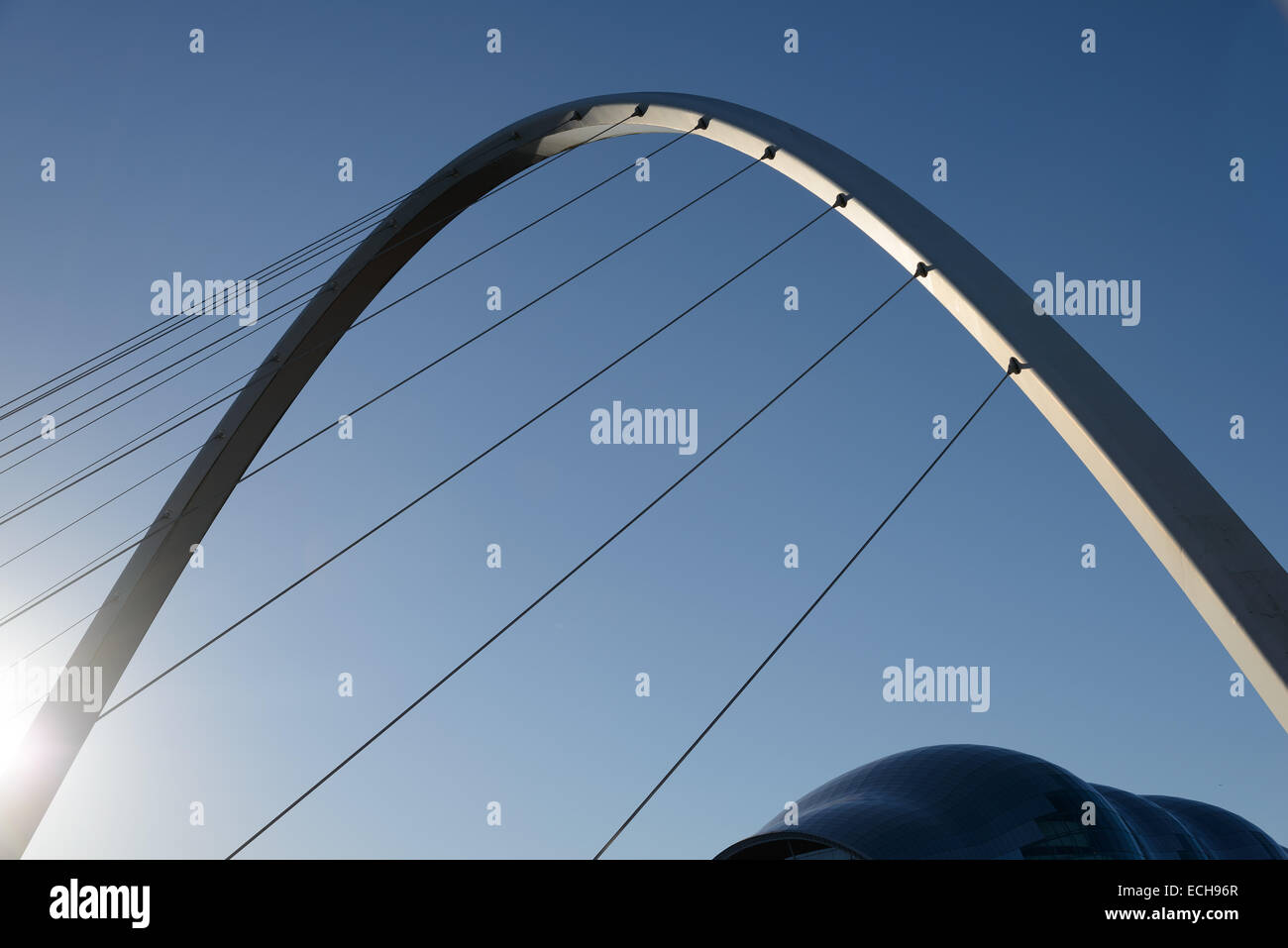 The Gateshead Millennium Bridge, Gateshead-Newcastle. Stock Photo