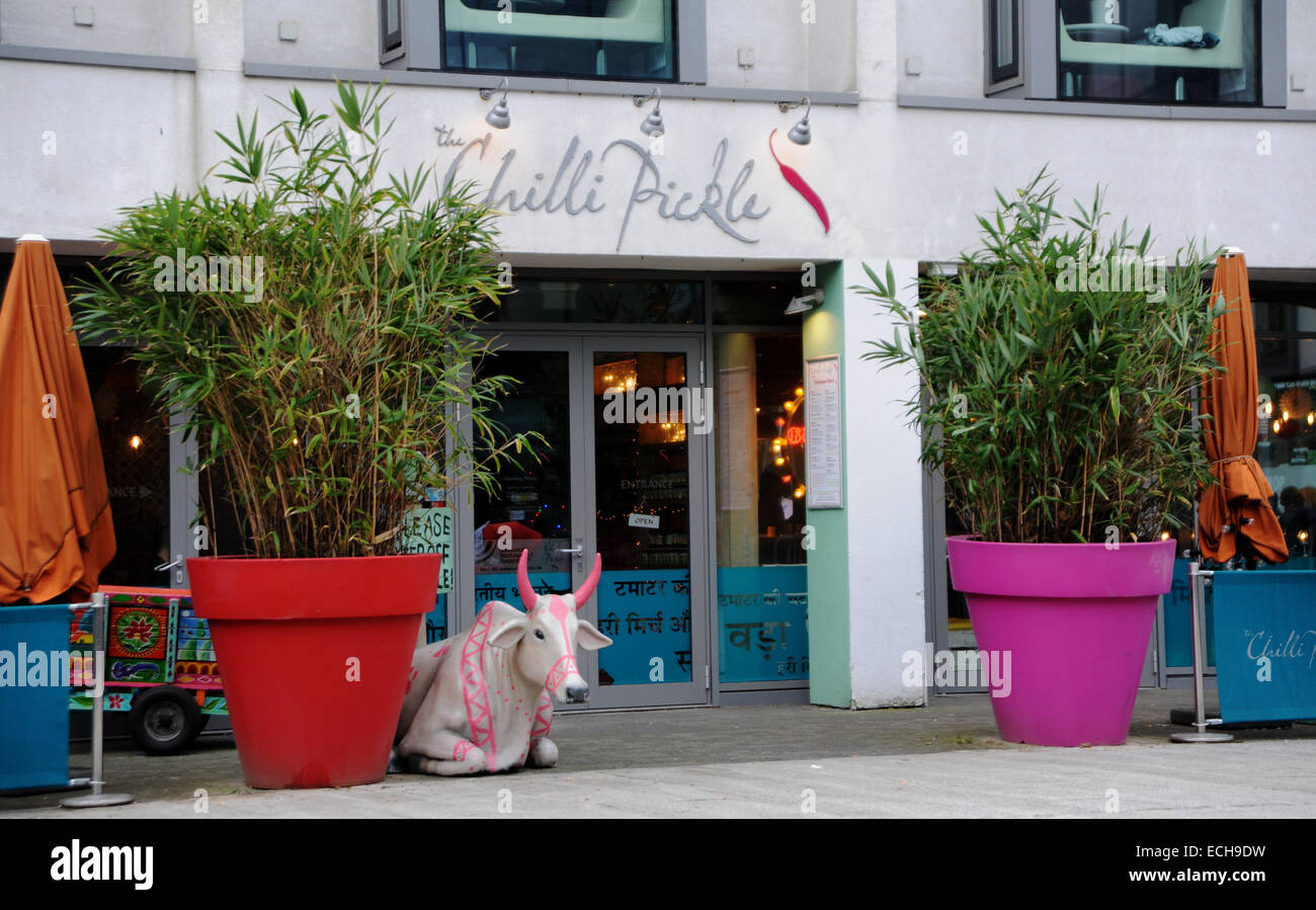Brighton Sussex UK - The award winning Chilli Pickle Indian restaurant in Jubilee Street Stock Photo