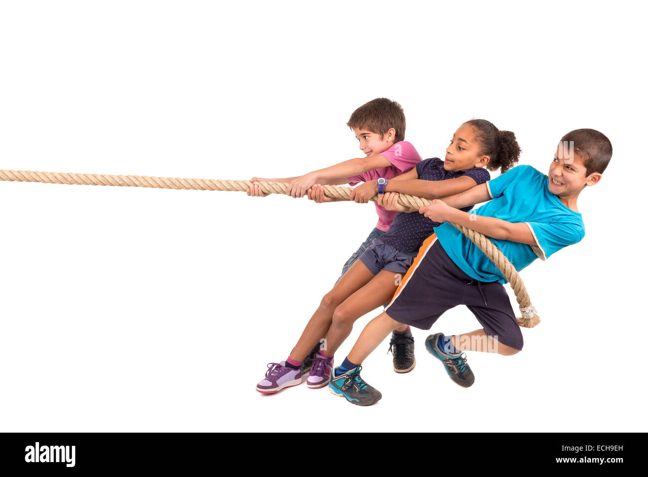 https://c8.alamy.com/comp/ECH9EH/group-of-children-in-a-rope-pulling-contest-ECH9EH.jpg