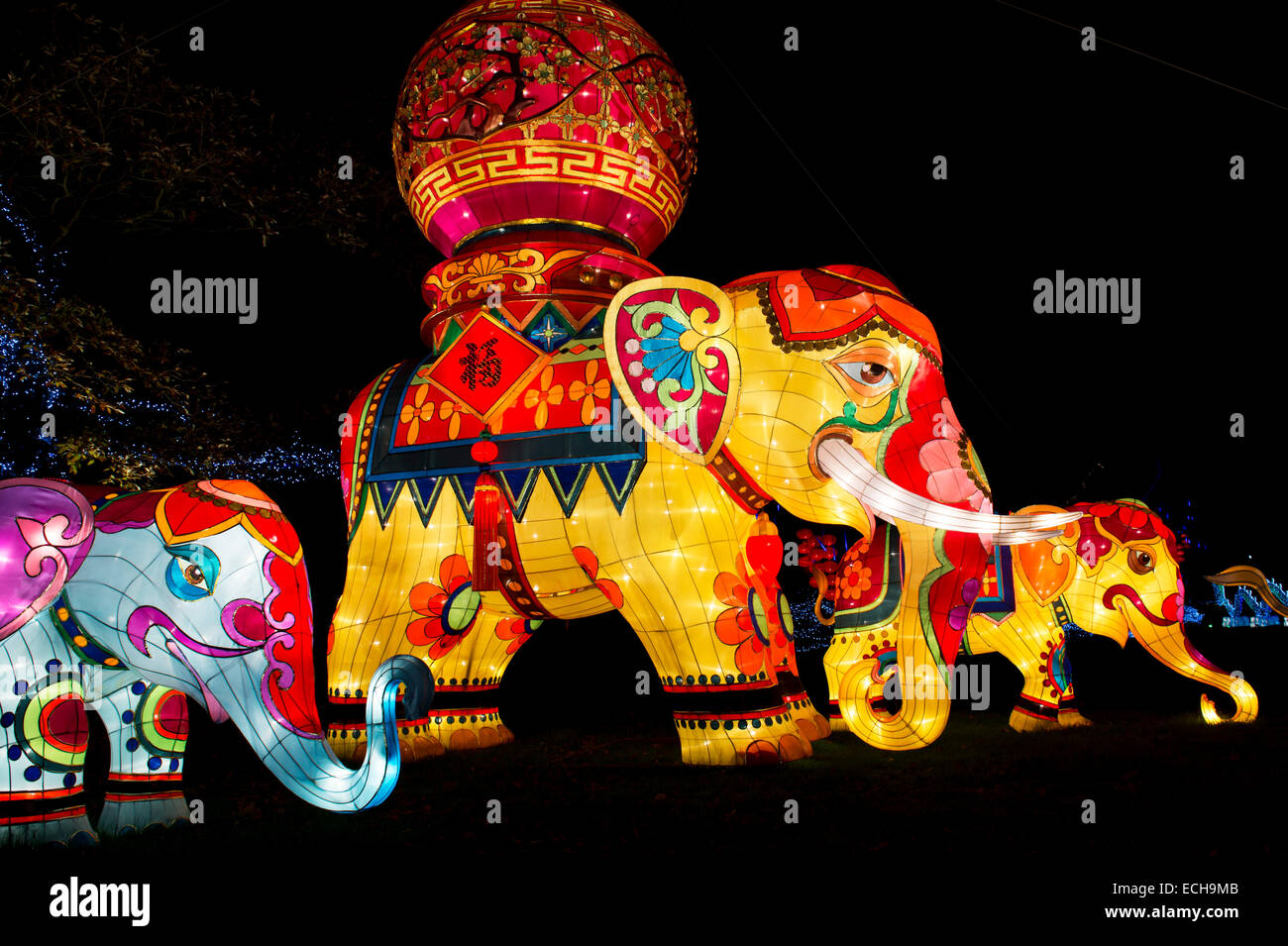 Elephant Chinese Lanterns at Longleat, Warminster, Wiltshire. England
