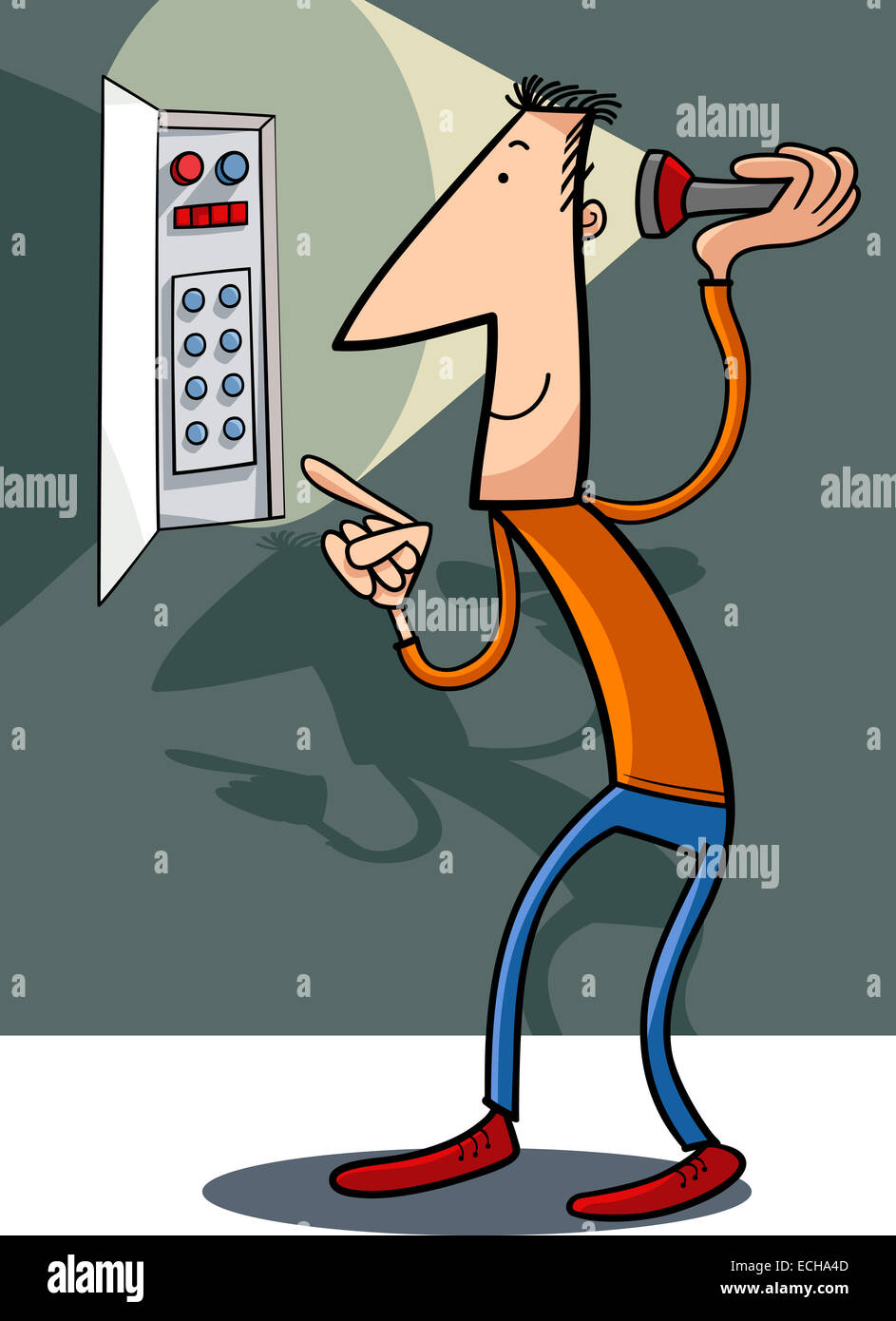 Man fix electricity cartoon illustration hi-res stock photography and  images - Alamy