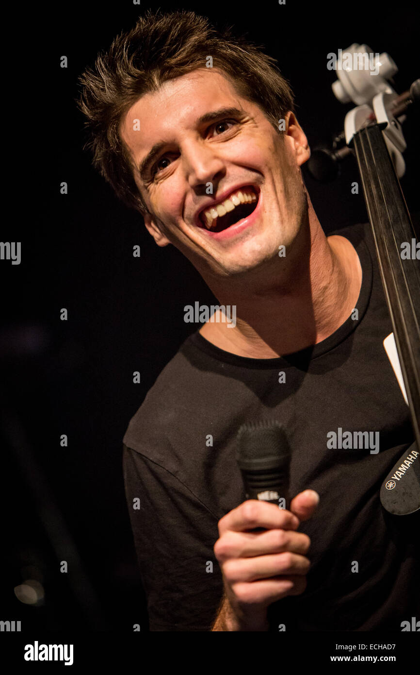 Milan Italy. 14th December 2014. Croatian cellists Luka Sulic and