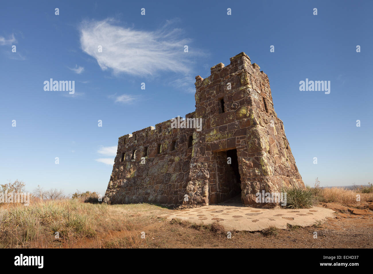 Coronado Heights near Lindsborg Kansas, USA, where Coronado ended his search for Seven Cities of Gold and returned to Mexico. Stock Photo