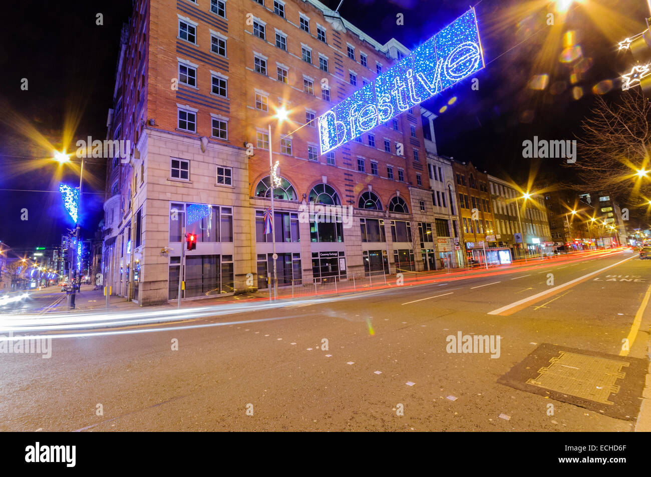 Christmas lights in Belfast City Centre Stock Photo Alamy