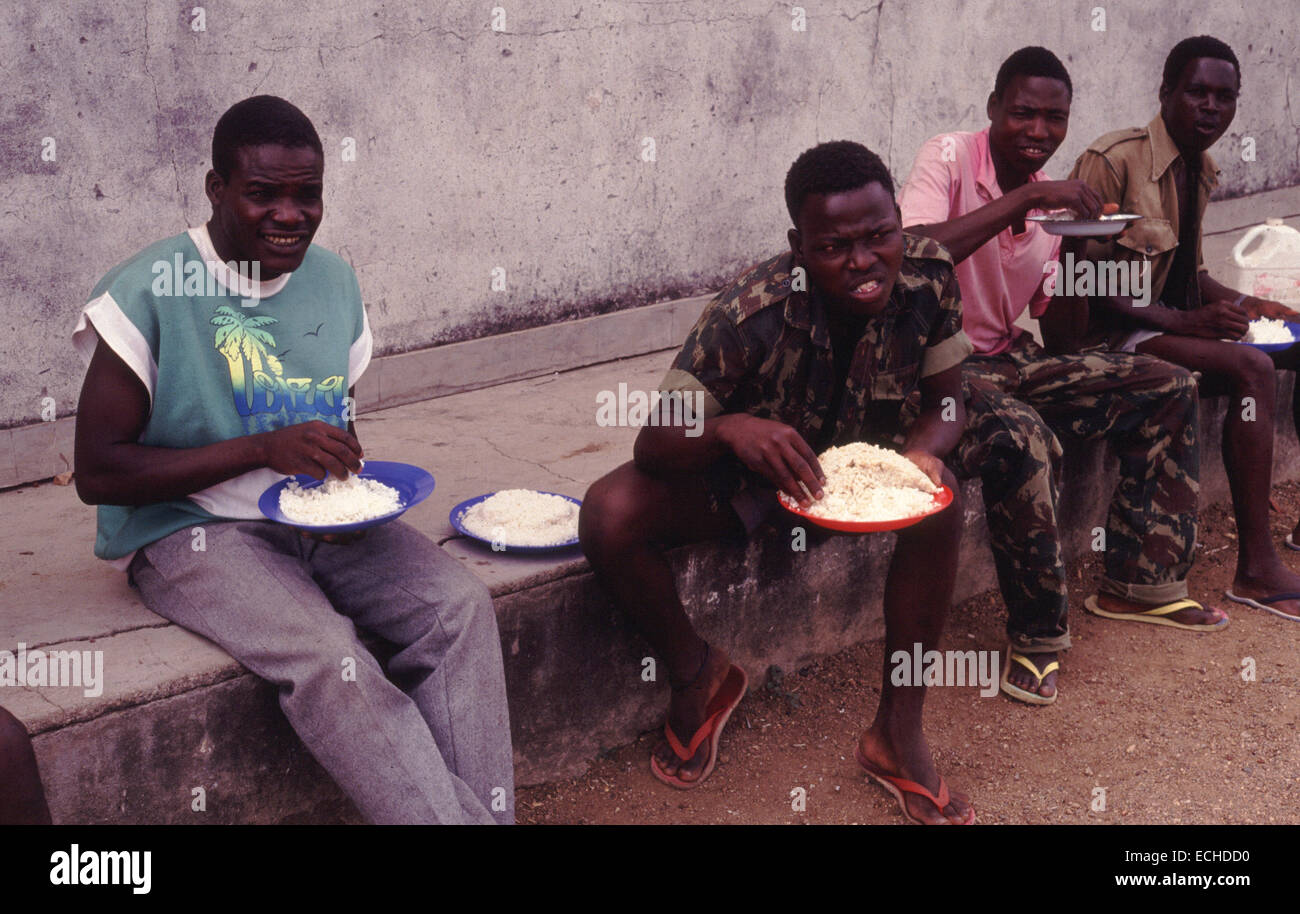 demobilized soldiers in Beira Mozambique 1994 Stock Photo