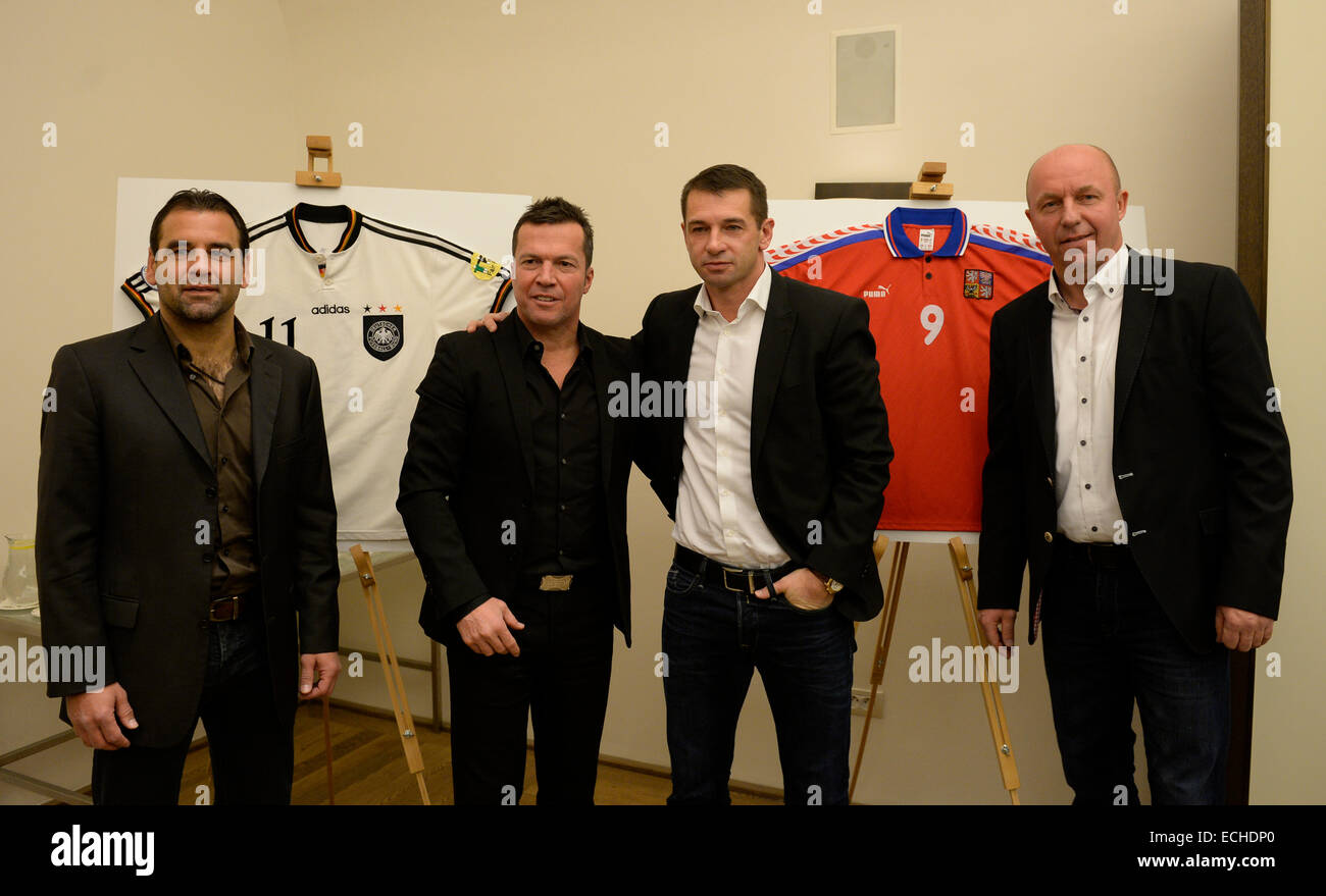 Ulf Kirsten, Lothar Matthaus, Pavel Kuka a Miroslav Kadlec Stock Photo