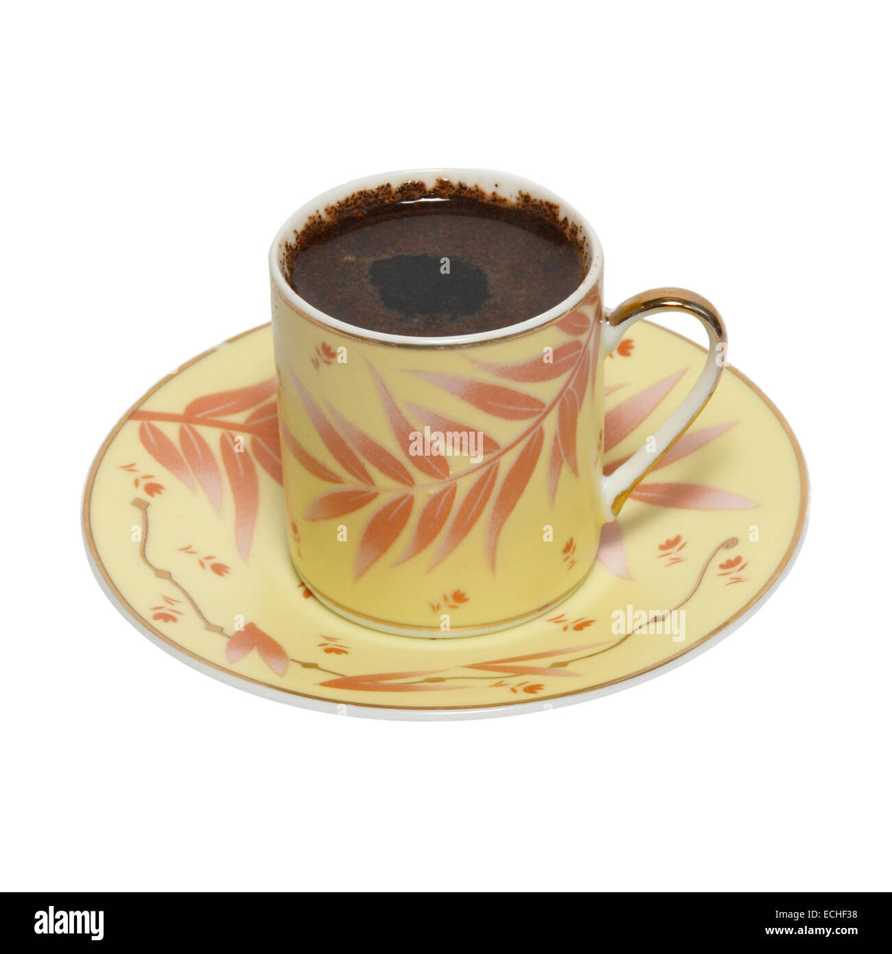 Coffee cup with saucer isolated on white Stock Photo - Alamy