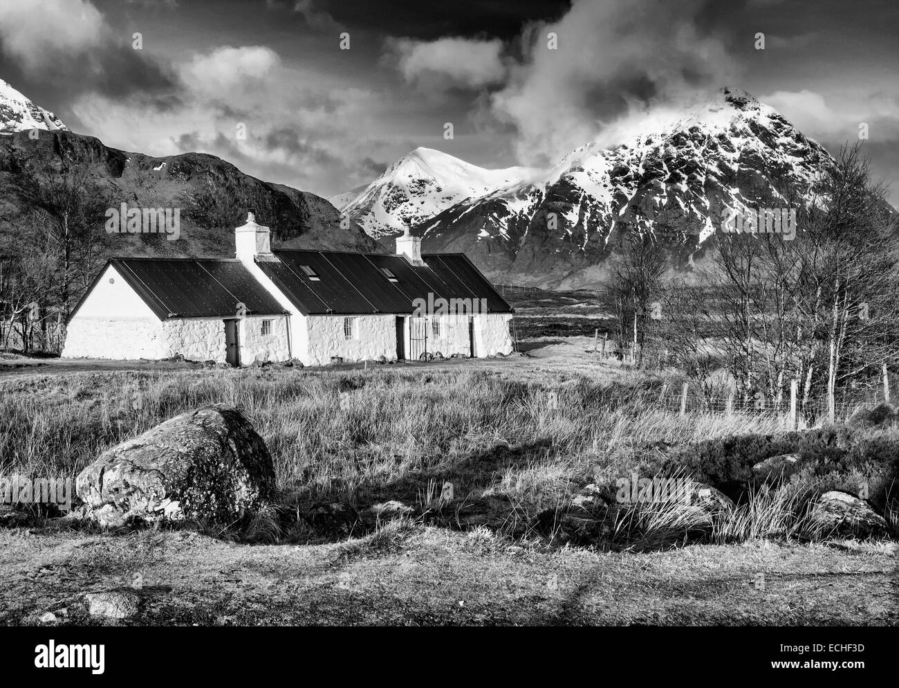 Black Rock Cottage Glencoe Stock Photo Alamy