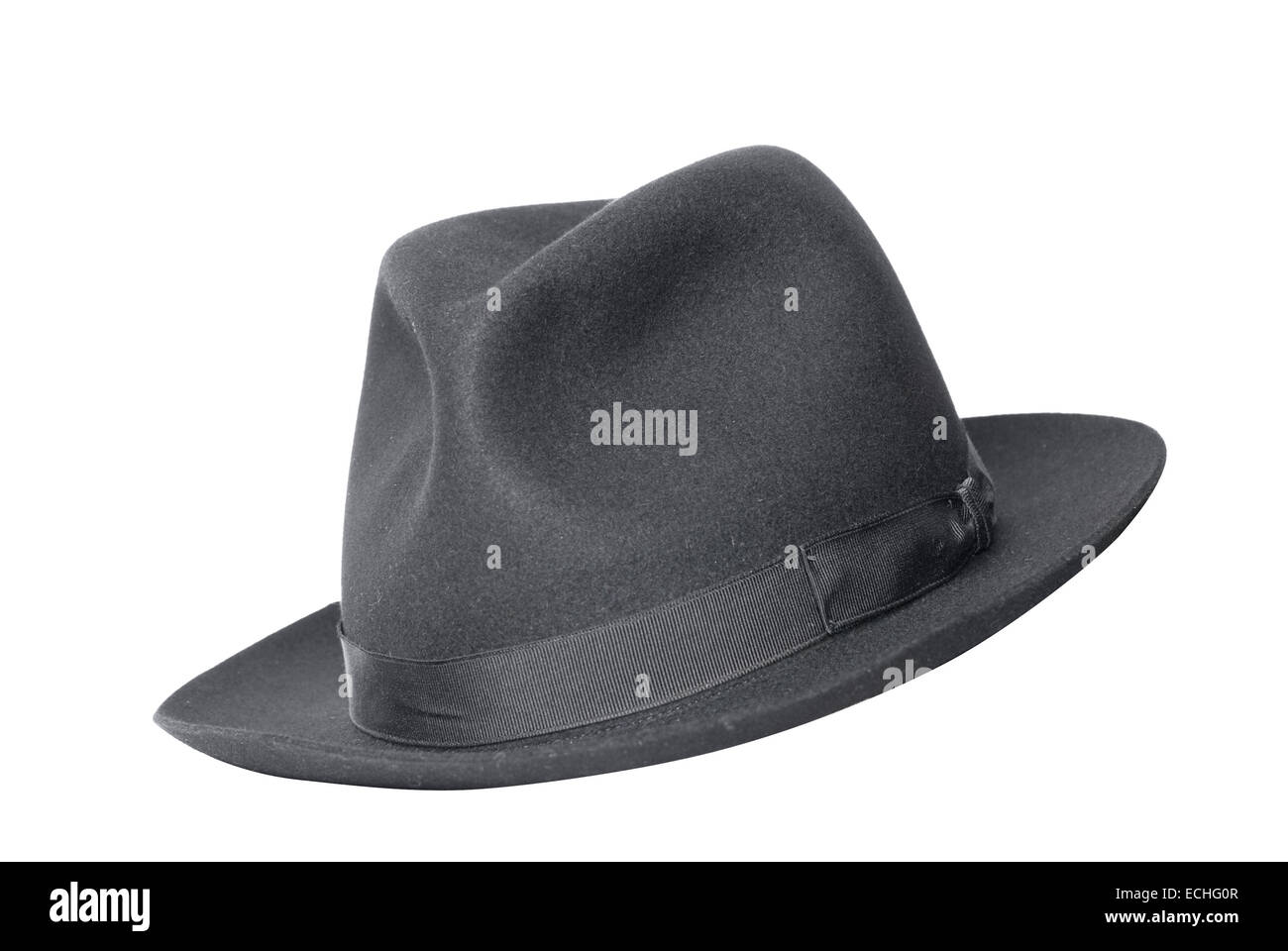 retro black hat isolated on white Stock Photo - Alamy