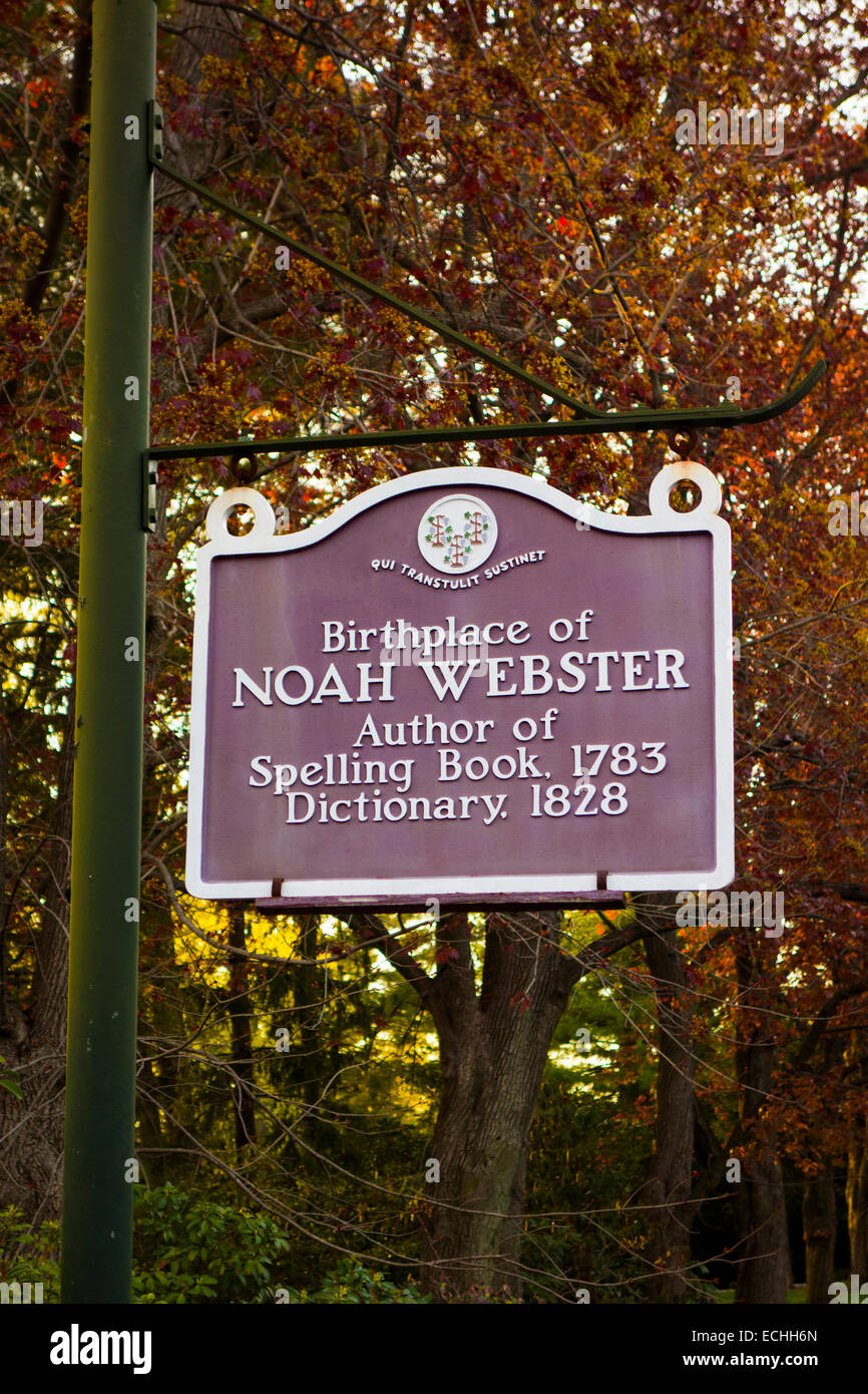 Noah Webster house in West Hartford CT Stock Photo - Alamy