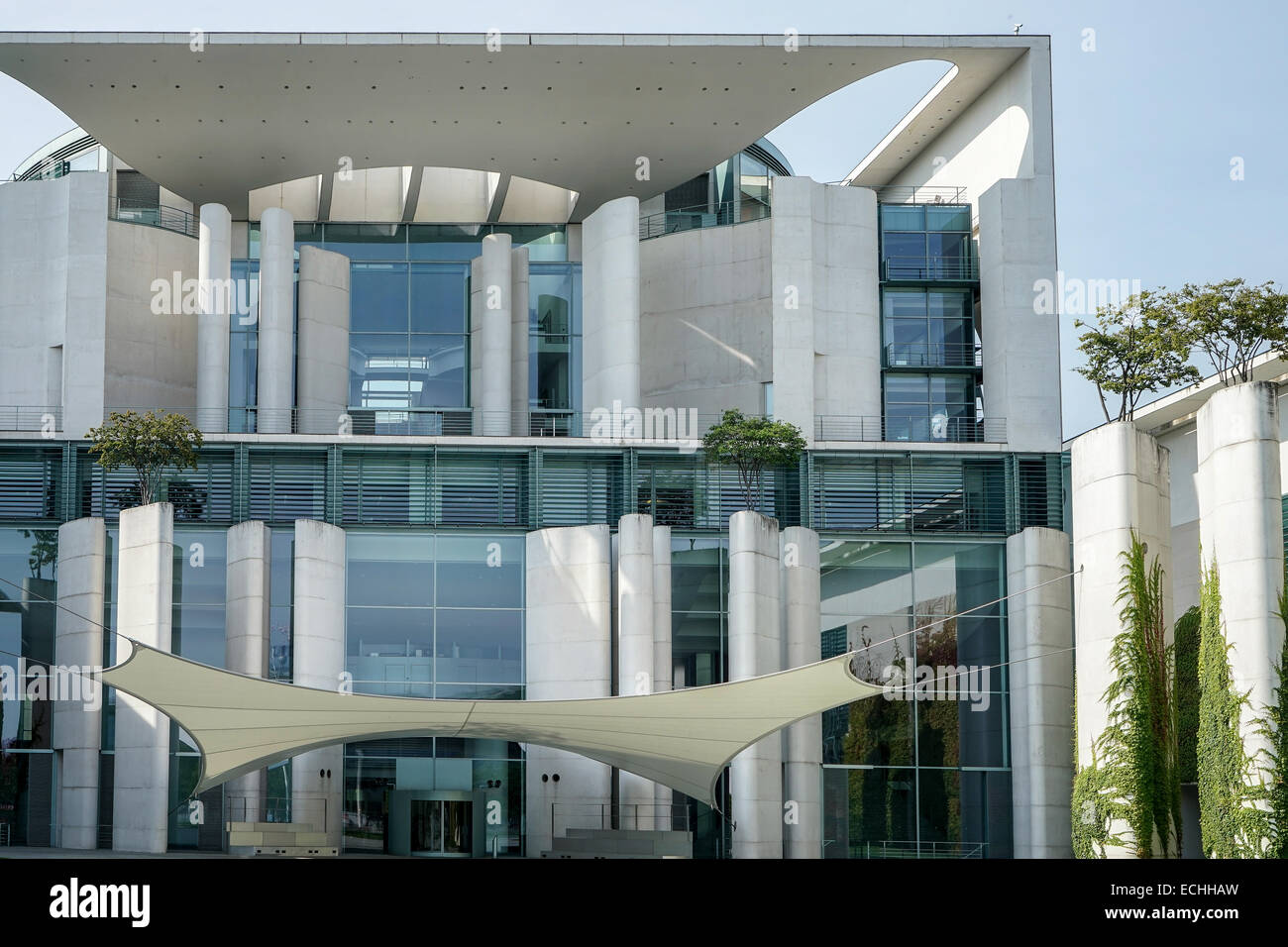 The Federal Chancellery building offical residence of the German Chancellor Angela Merkel in Berlin Stock Photo