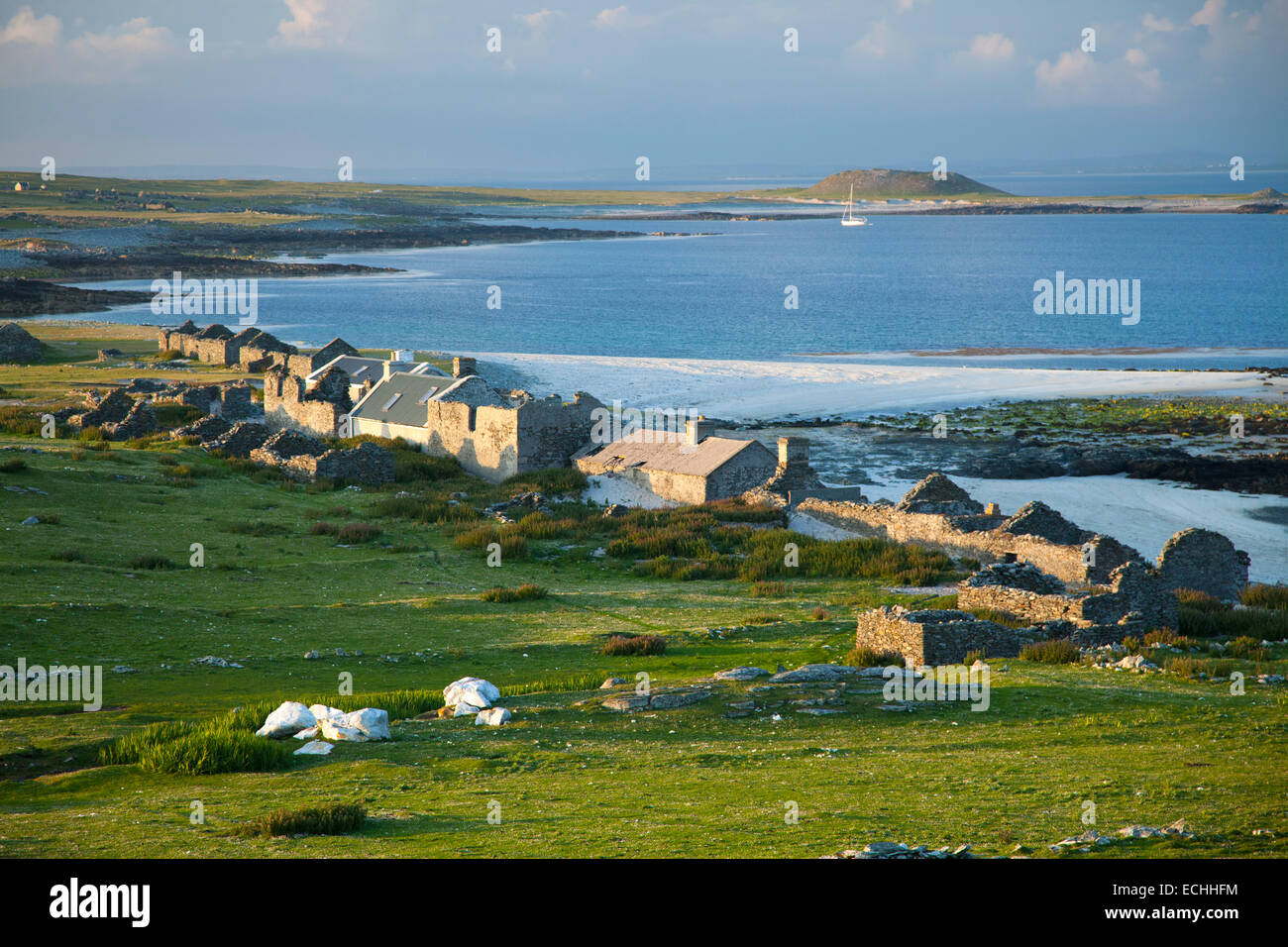 The deserted village of Inishkea South Island, County Mayo, Ireland ...