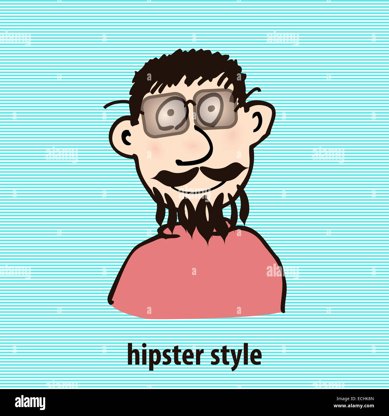 Cartoon man face glasses mustache hi-res stock photography and images -  Page 2 - Alamy