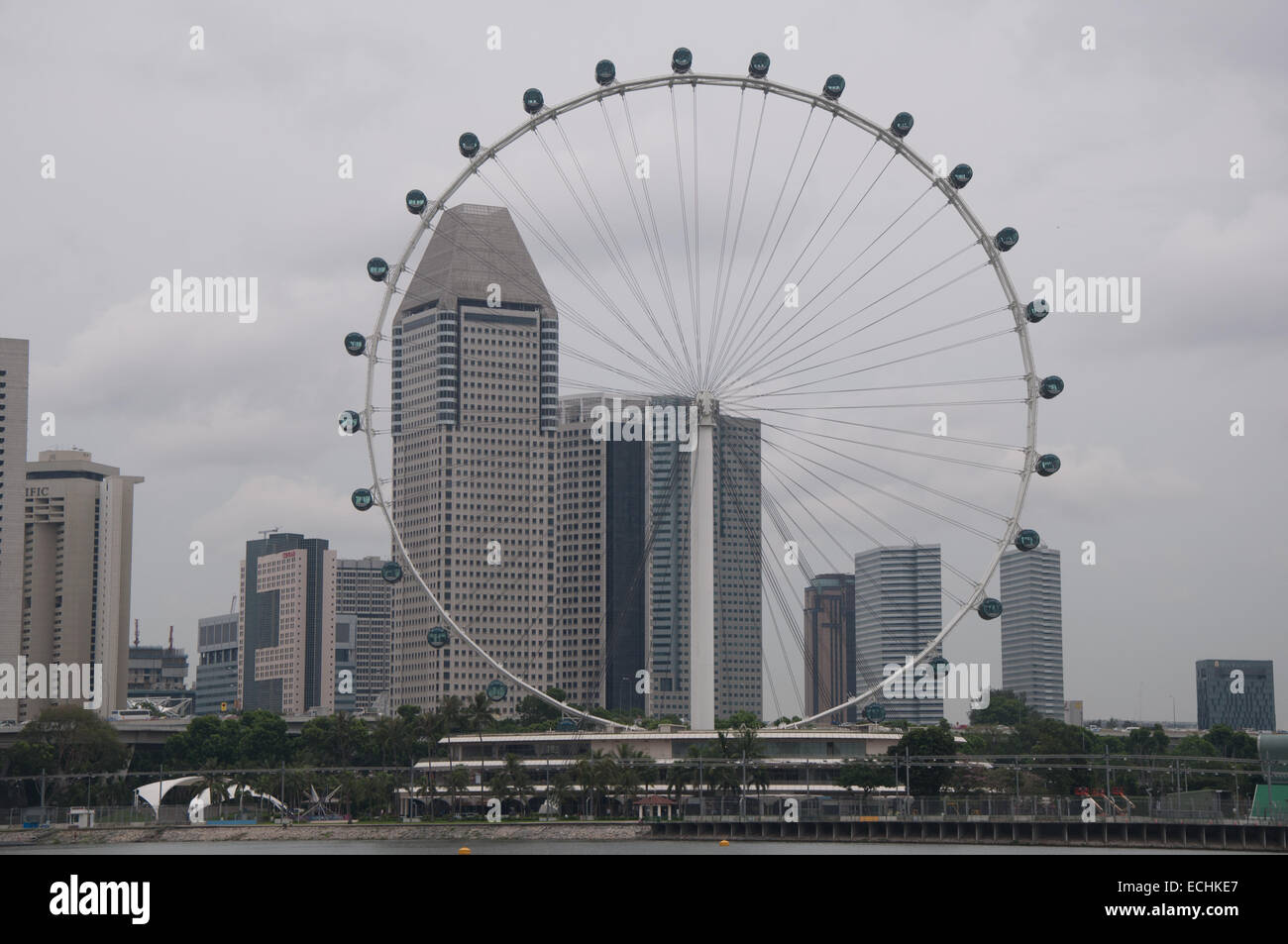 The Singapore Flyer is a giant Ferris wheel in Singapore. An observation wheel opened in 2008 Stock Photo