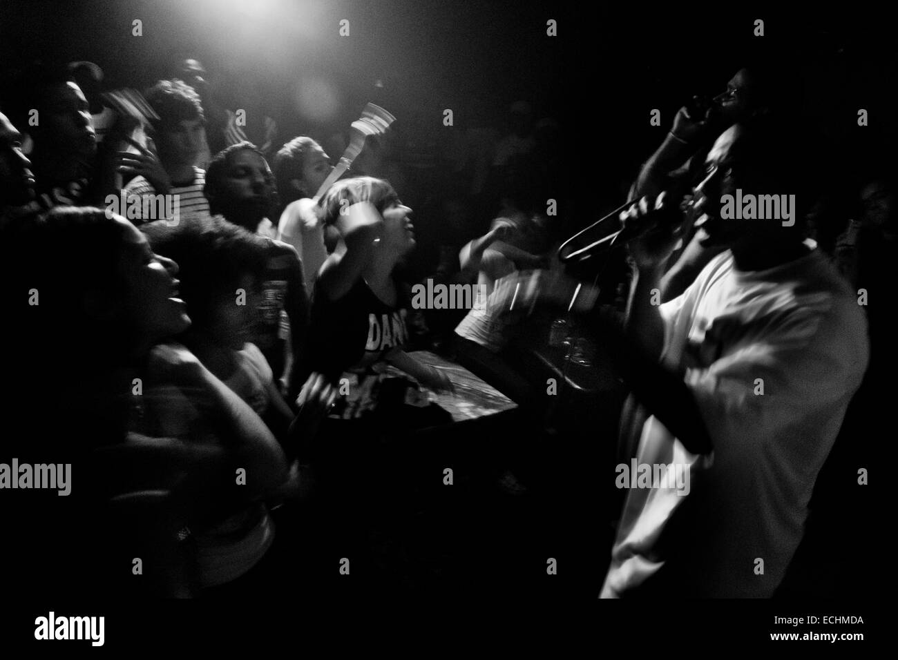 Members of Los Aldeanos, an underground Rap Cubano music group, perform  during a private concert held in Nuevo Vedado, Havana, Cuba Stock Photo -  Alamy