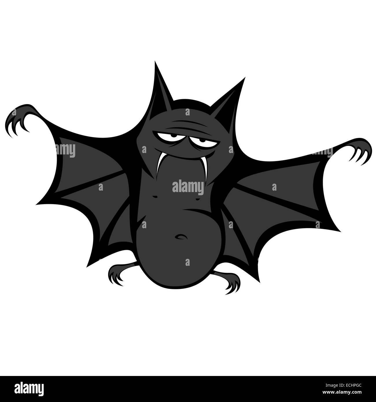 Funny freaky bat a big black fat bat is smiling at you Stock Photo