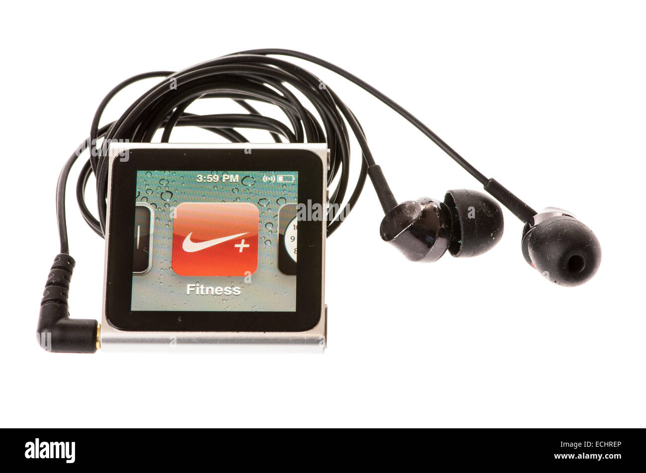 Apple iPod Nano (7th Generation) the Nike+ fitness menu option Stock Photo -