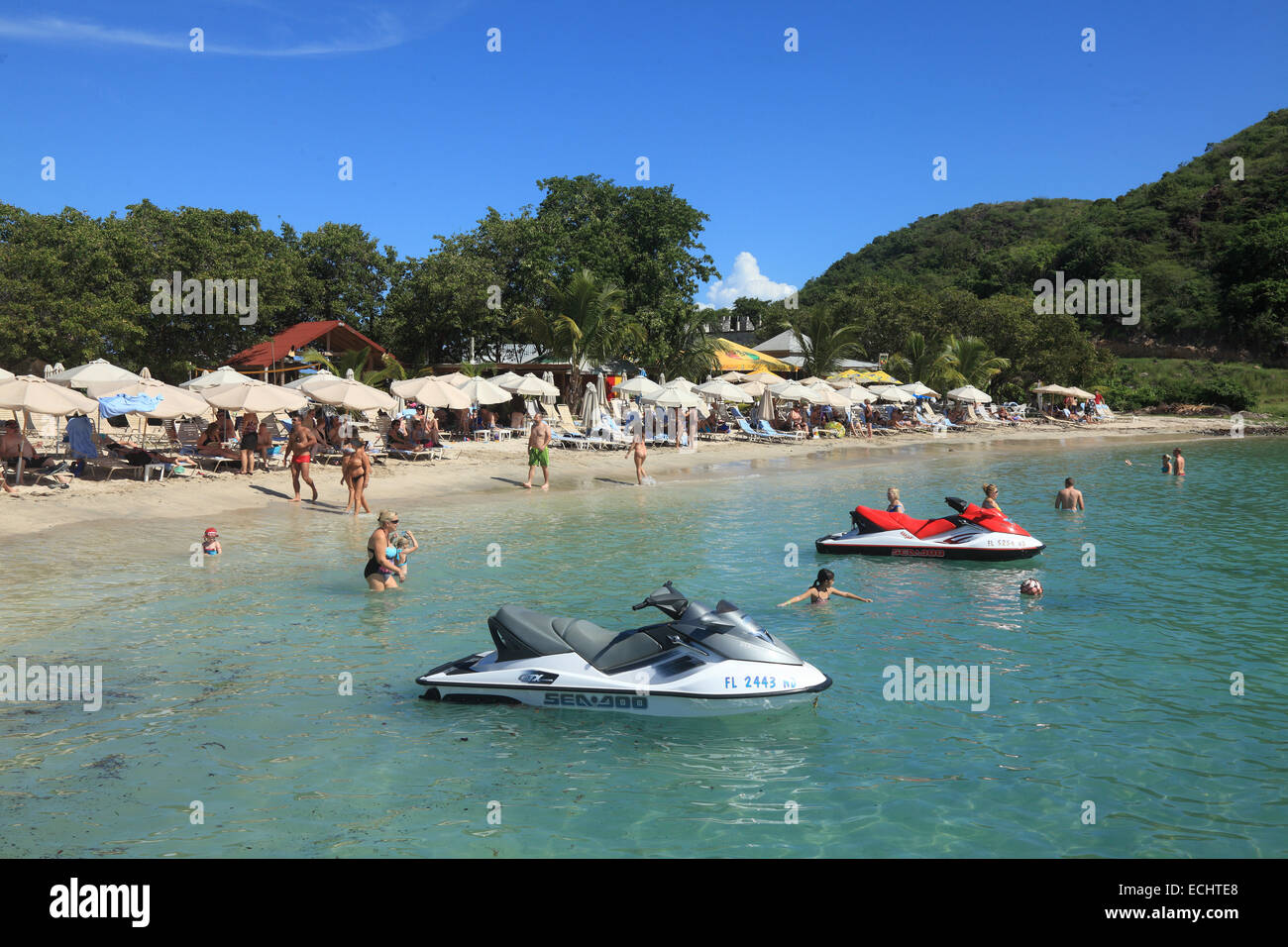 Turtle Beach at St.Kitts Caribbean Stock Photo