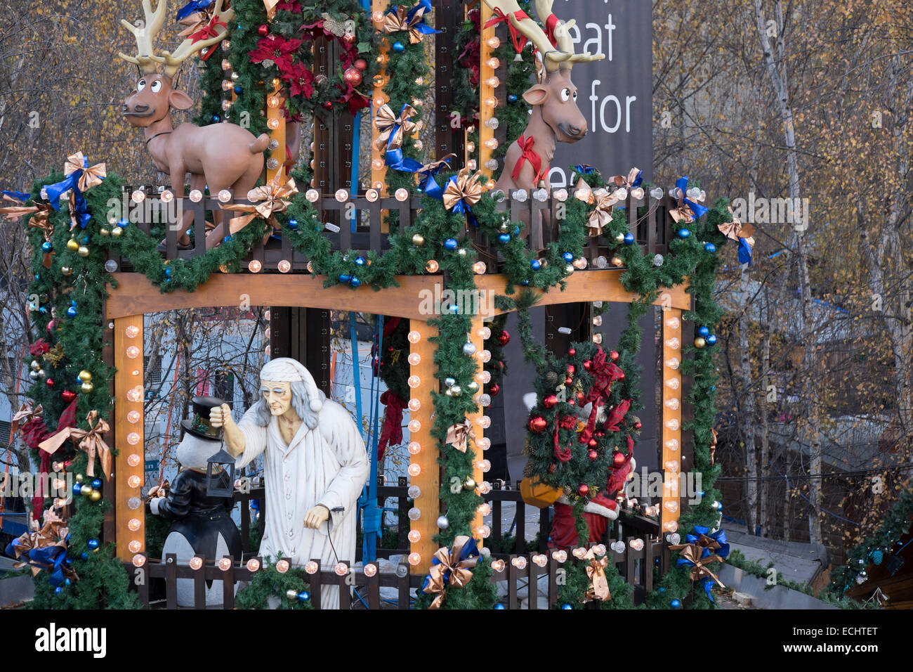 Hog roast stall at the Tate Modern Christmas Market in London, UK Stock