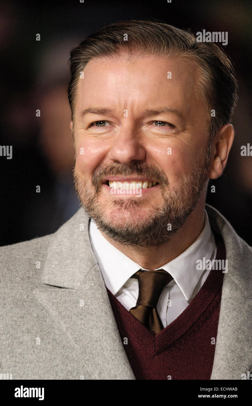 London, UK. 15th December, 2014. Ricky Gervais attends the Night at the Museum Secret of the Tomb European Premiere on 15/12/2014 at The Empire Leicester Square, London.    Credit:  Julie Edwards/Alamy Live News Stock Photo