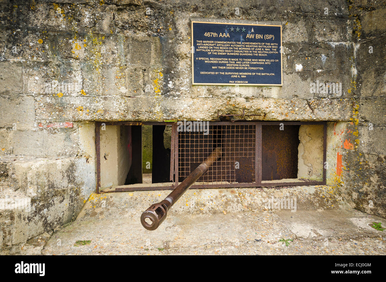 Wwii German Bunker On Omaha Beach Normandy France Stock