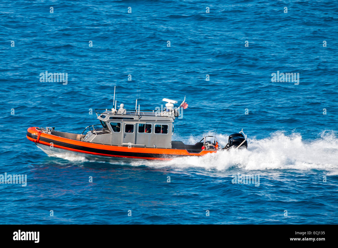 US Coast Guard on duty Stock Photo