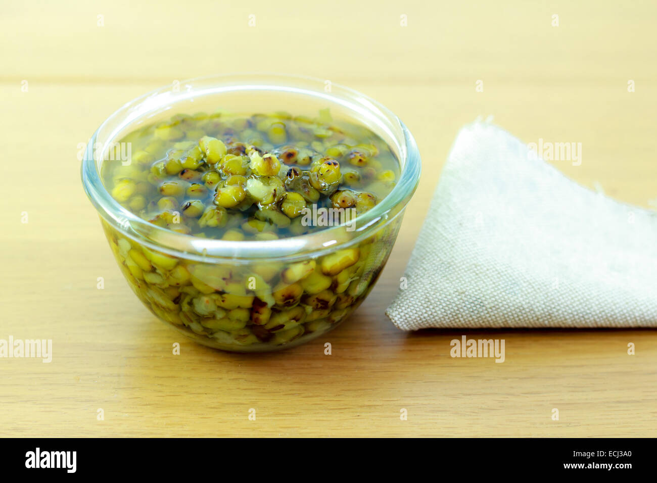 Mung beans in light syrup Deserts of Thailand Stock Photo