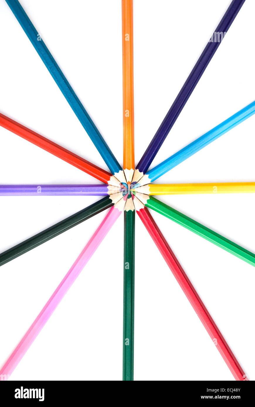 color pencils isolated on white Stock Photo - Alamy